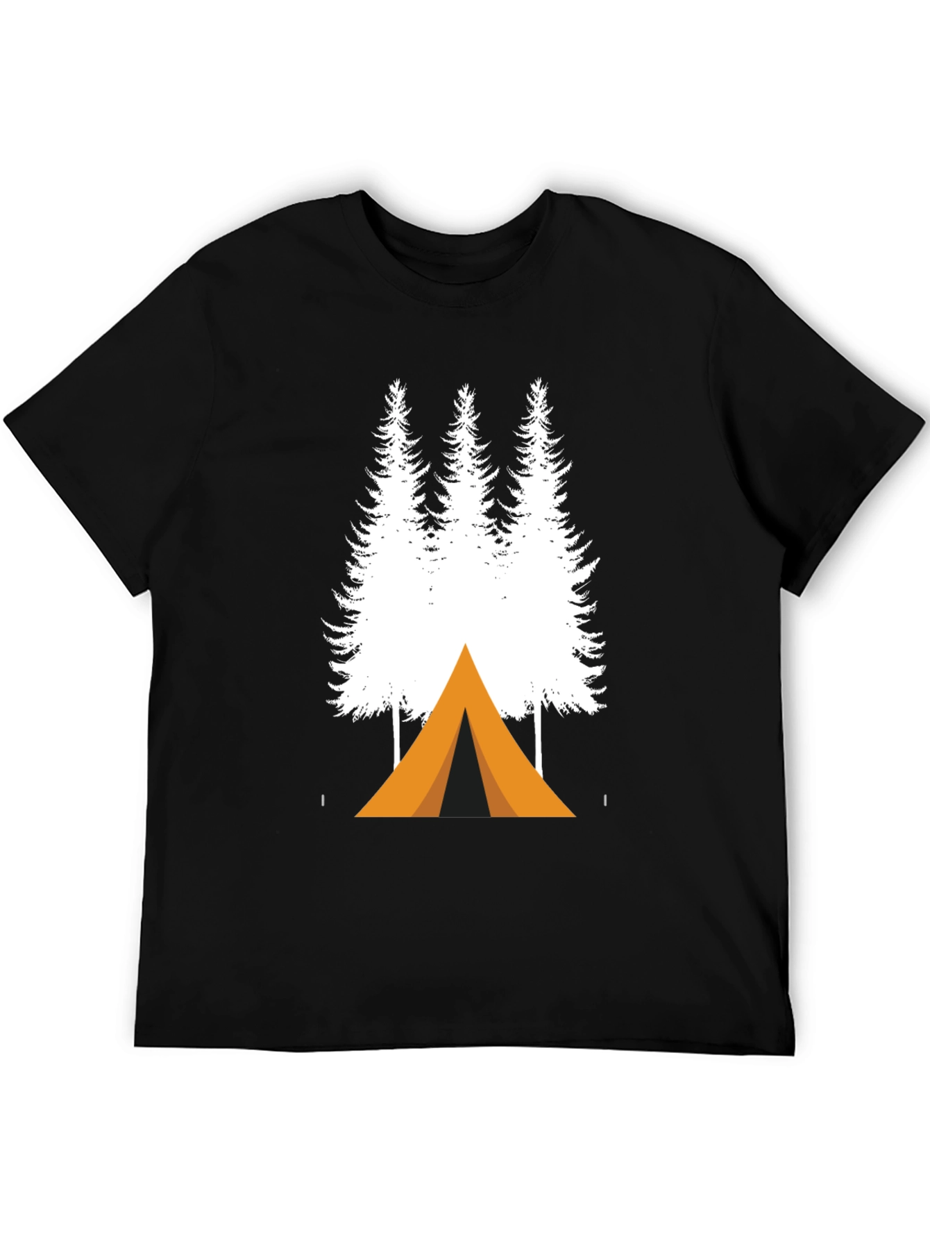 Black Camping Trees Graphic Tee - Adventure Ready T-Shirt view 5
