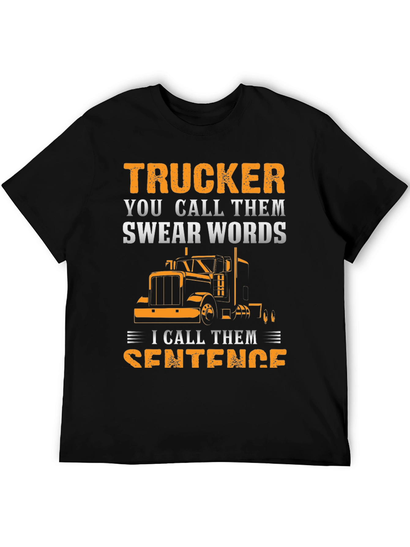 Black Trucker Swear Words T-Shirt view 5