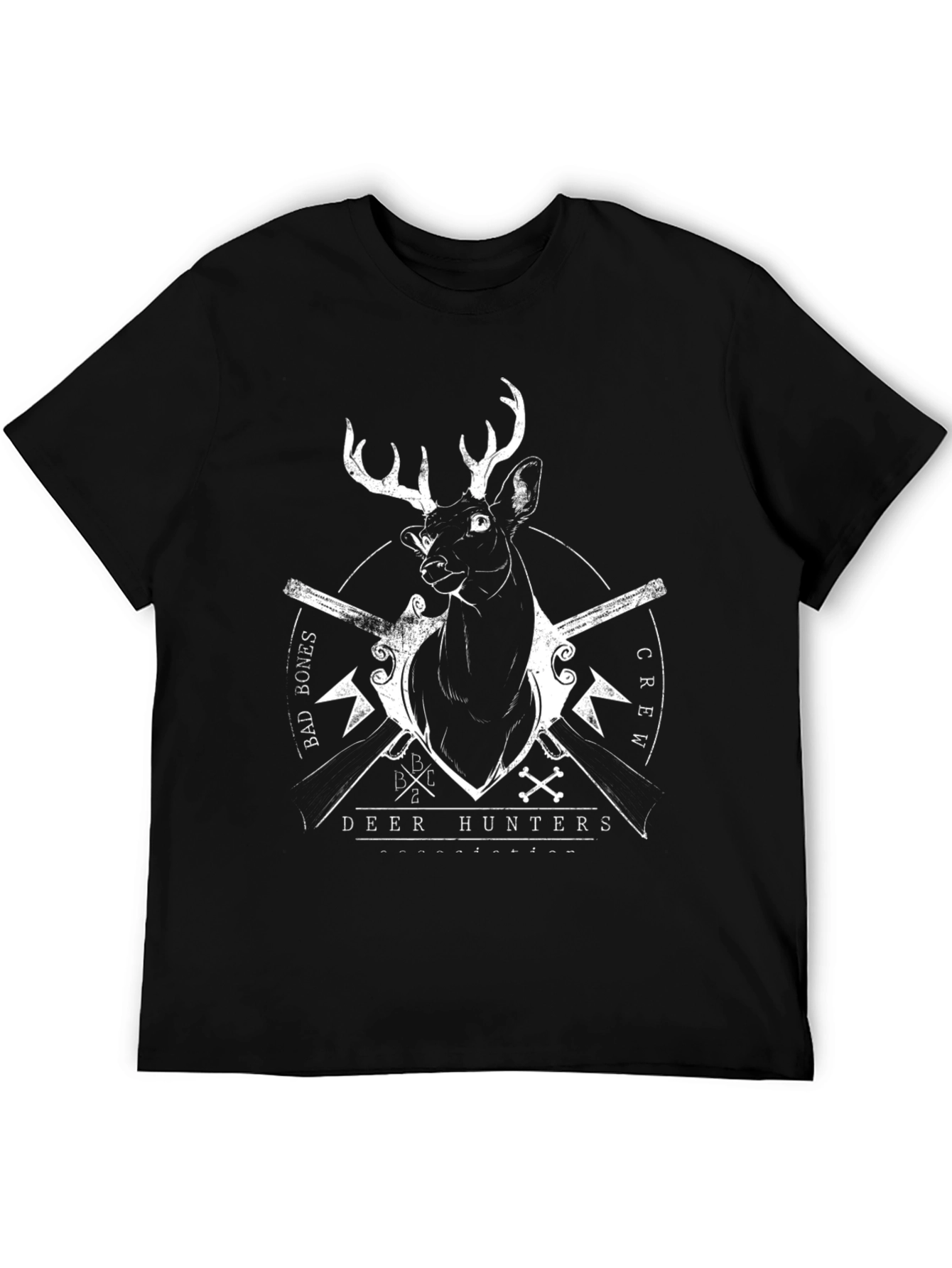 Black Deer Hunters Crew Black T-Shirt view 5
