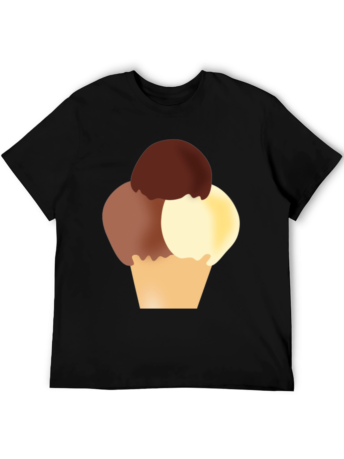 Black Ice Cream Graphic Tee - Black Cotton T-Shirt view 5