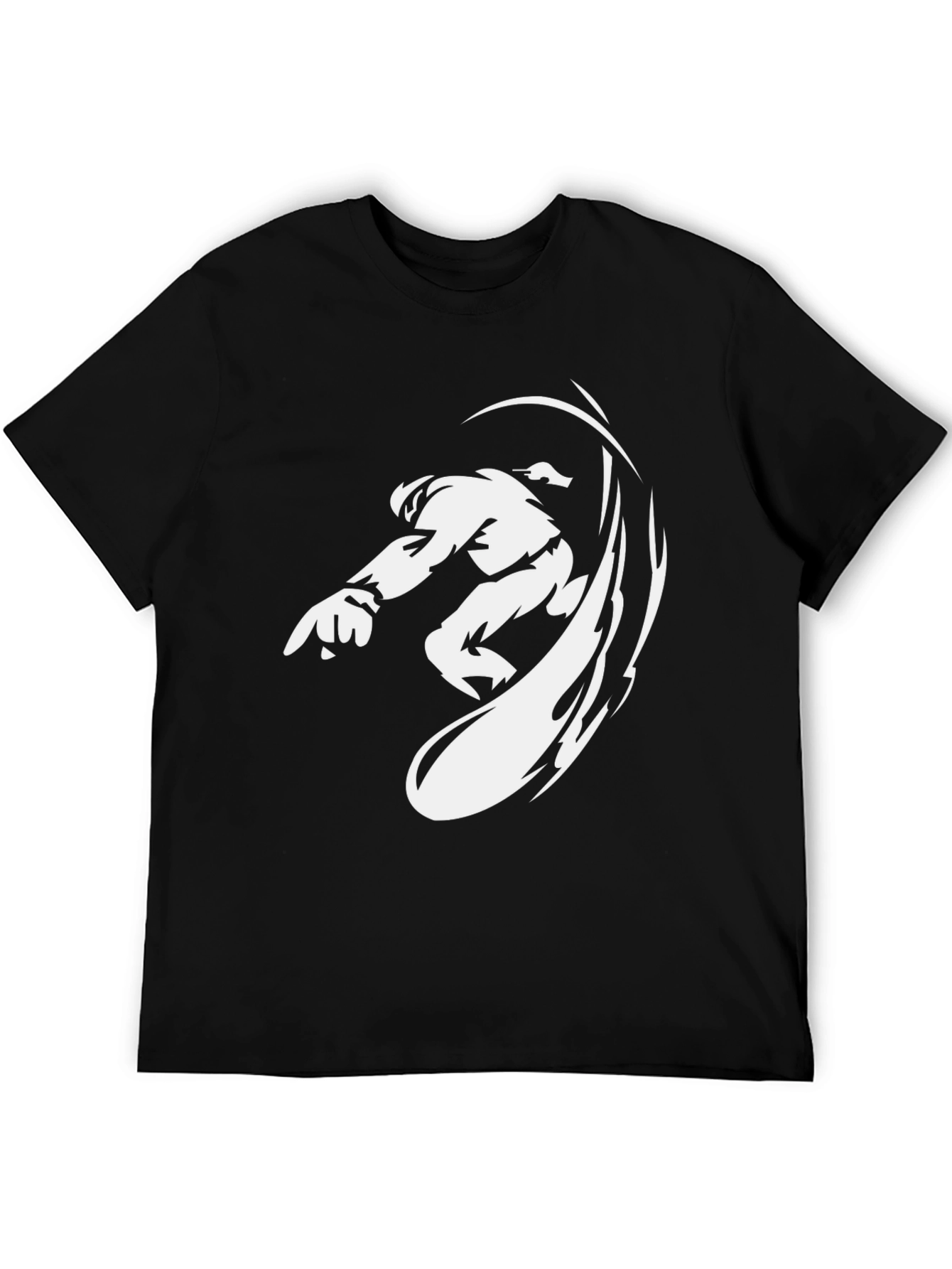 Black Black Graphic Tee - Anime Fighter Design view 5