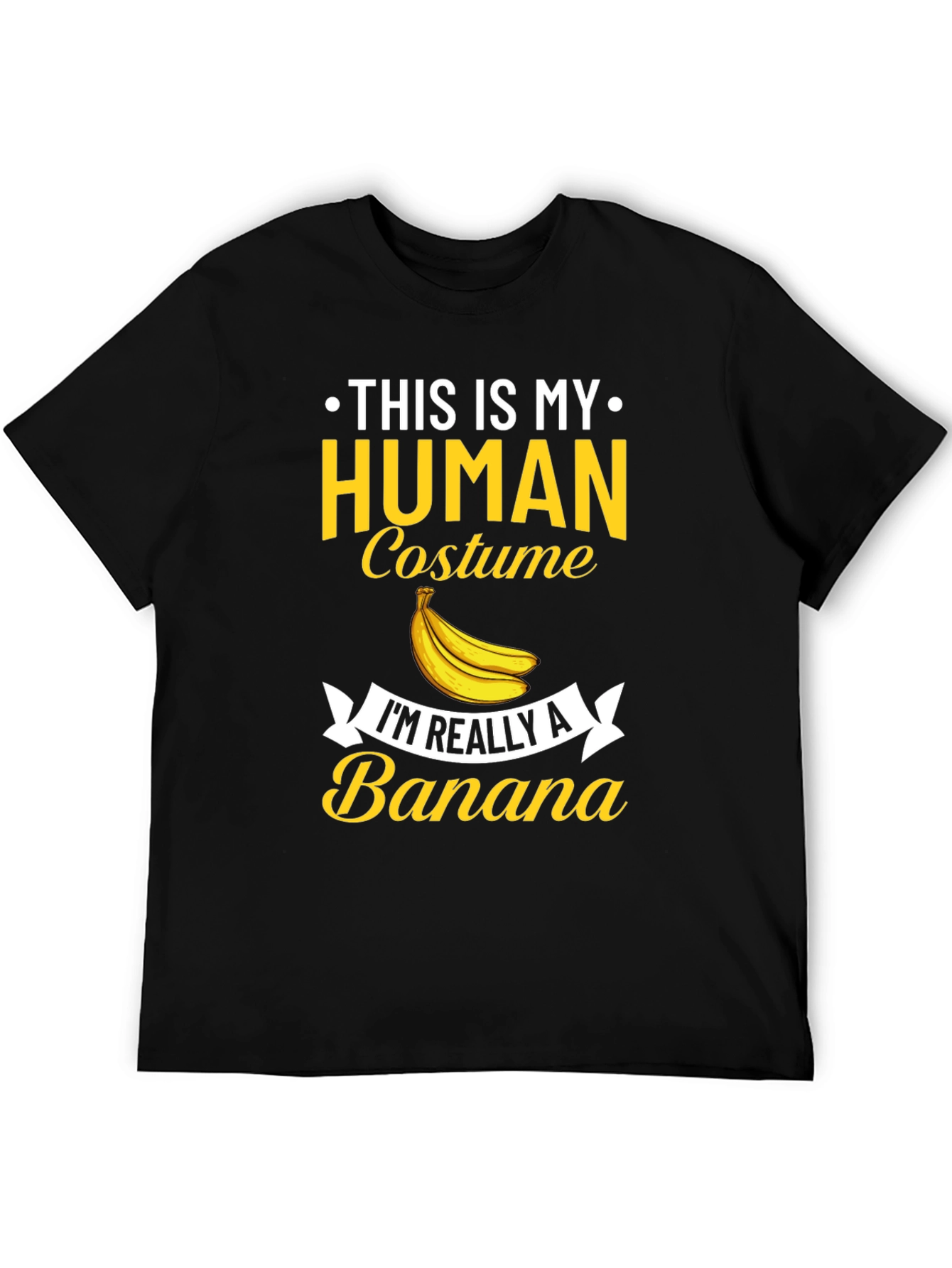 Black Human Costume Banana T-Shirt - Funny Novelty Tee view 5