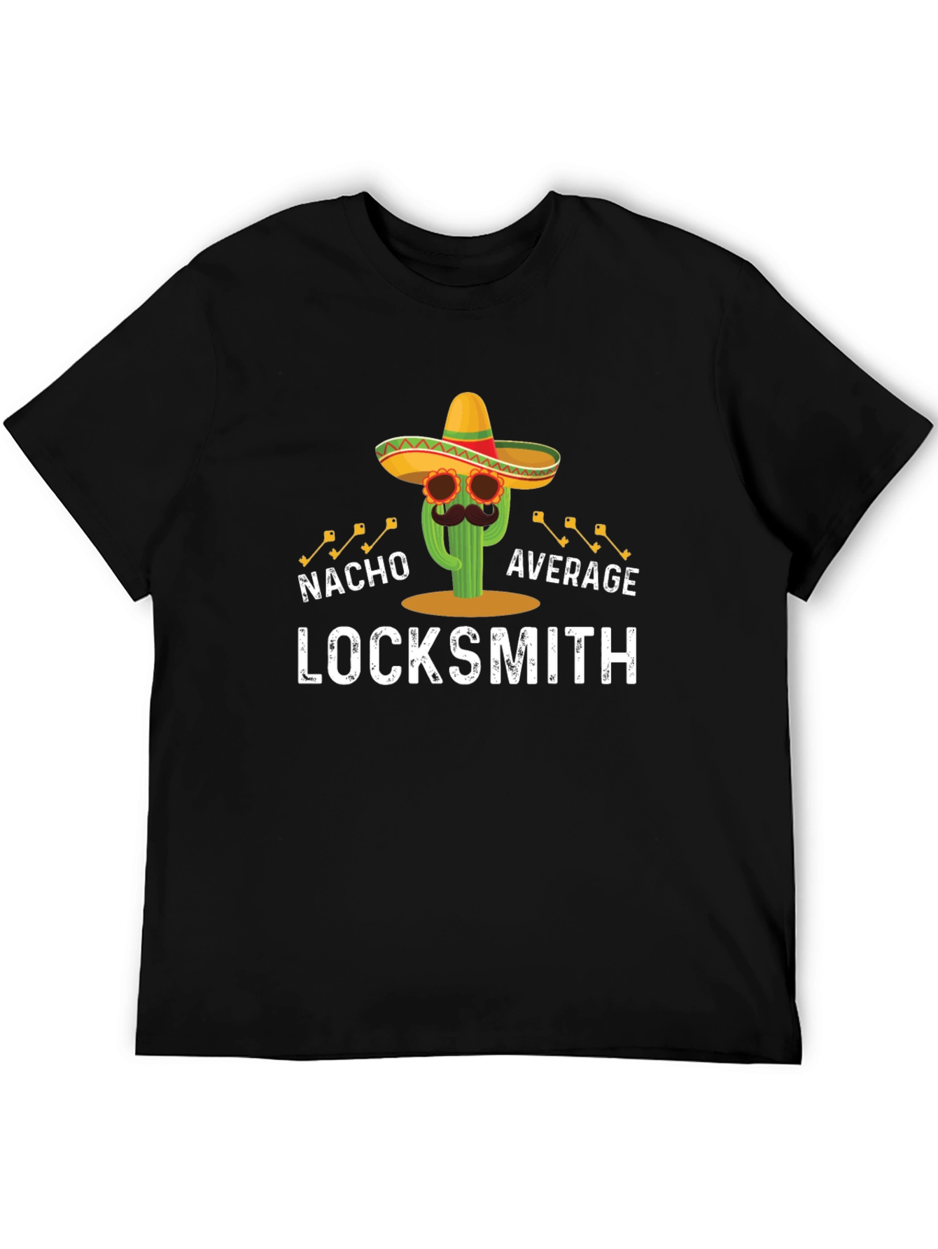 Black Nacho Average Locksmith T-Shirt view 5