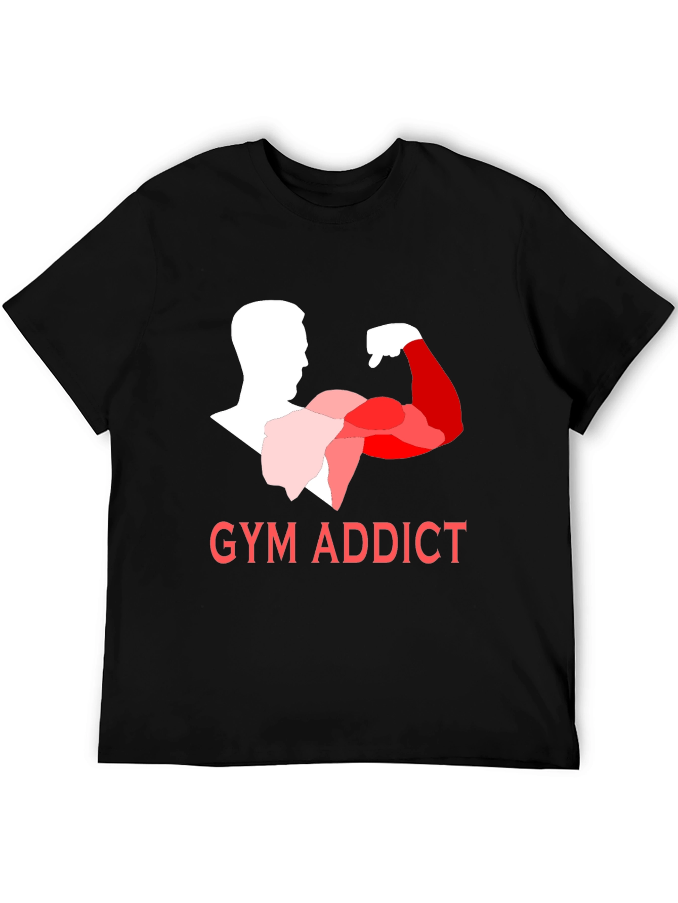 Black Gym Addict Black T-Shirt view 5