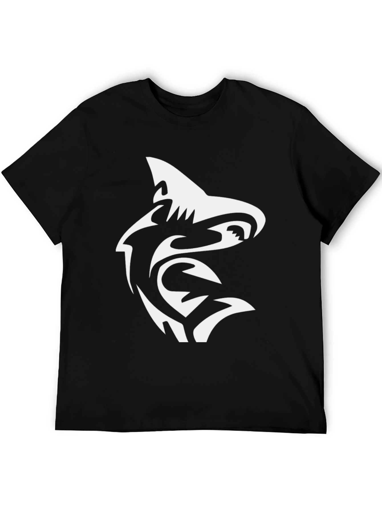 Black Black T-Shirt with Shark Graphic view 5