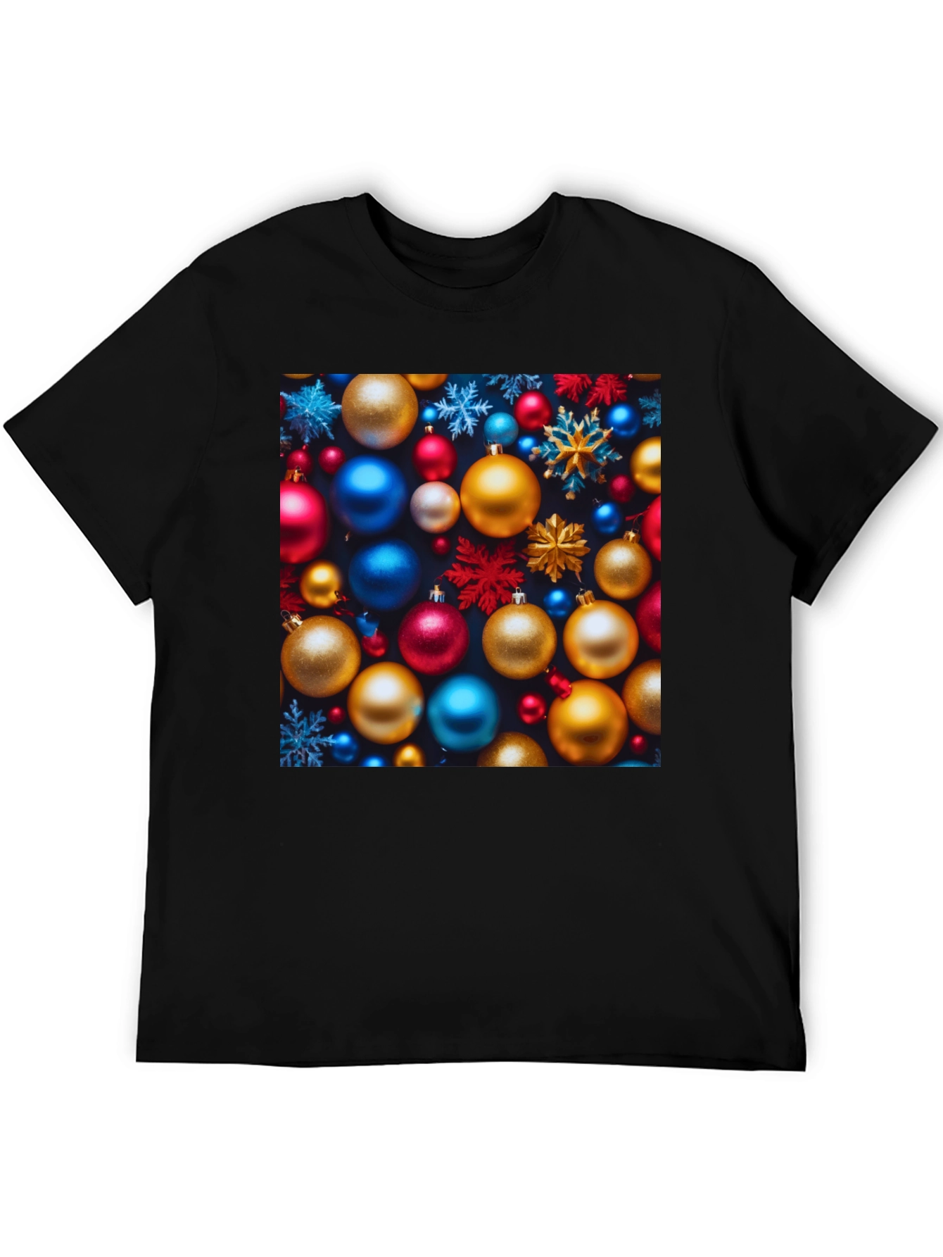 Black Festive Christmas Ornament T-Shirt - Holiday Cheer view 5