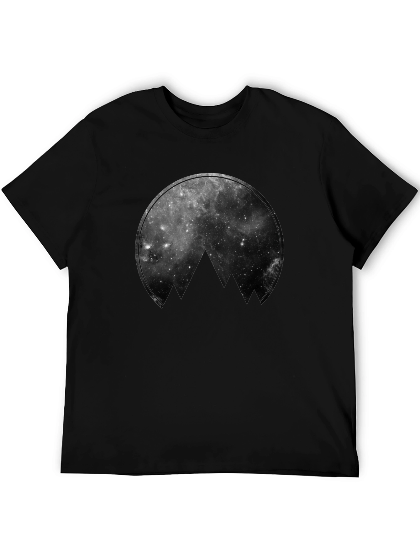 Black Cosmic Mountain Black Graphic Tee view 5