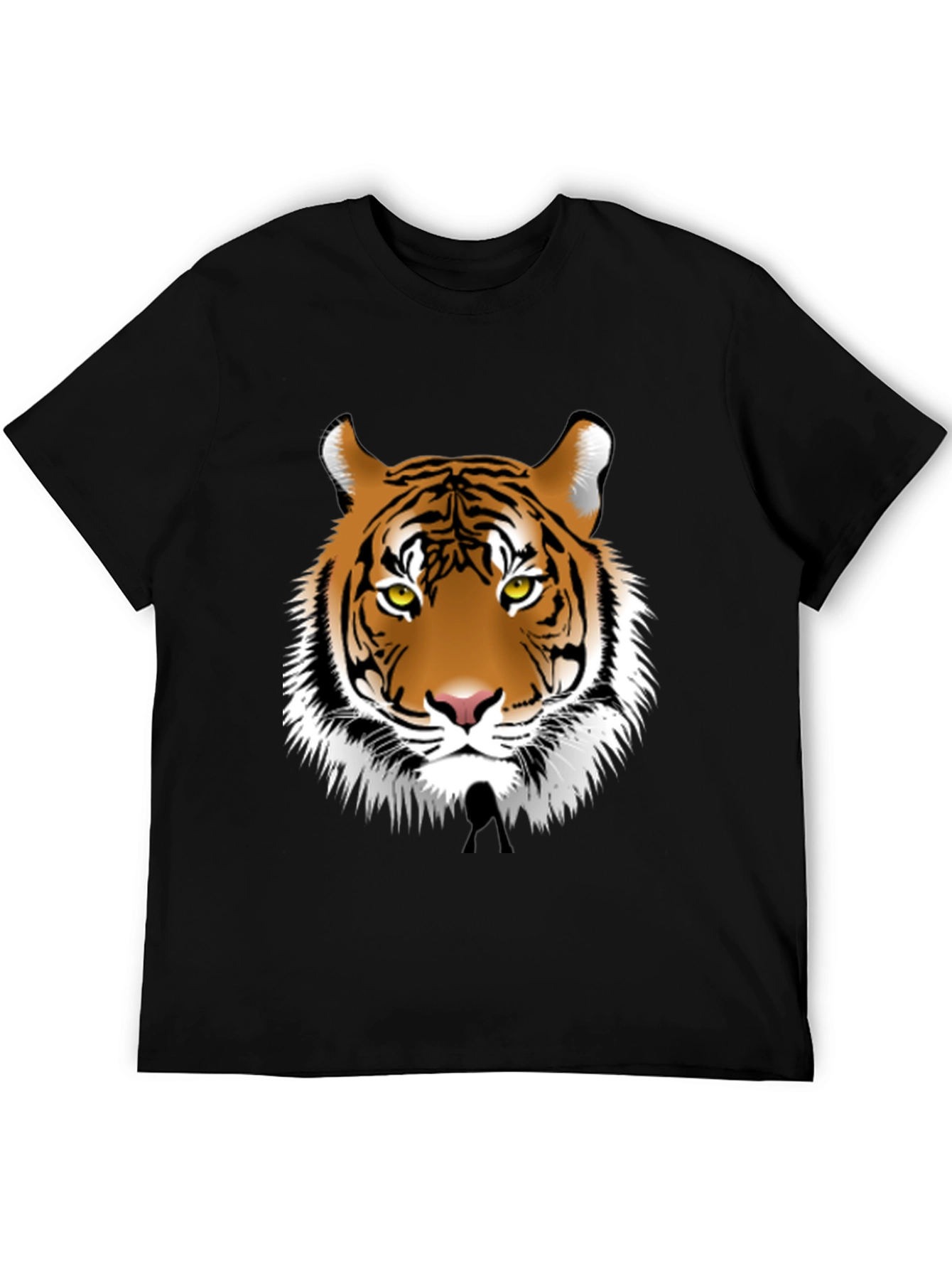 Black Bold Tiger Graphic Tee - Black Cotton Blend view 5
