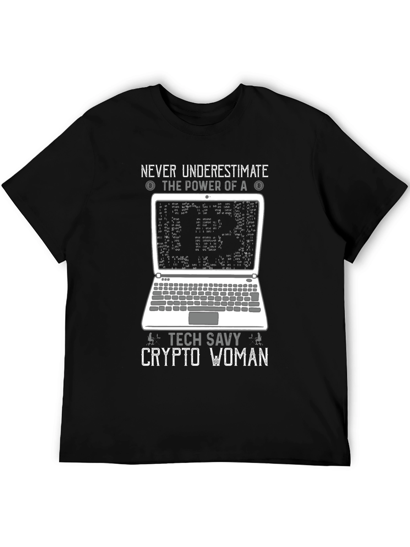 Black Tech Savvy Crypto Woman T-Shirt view 5