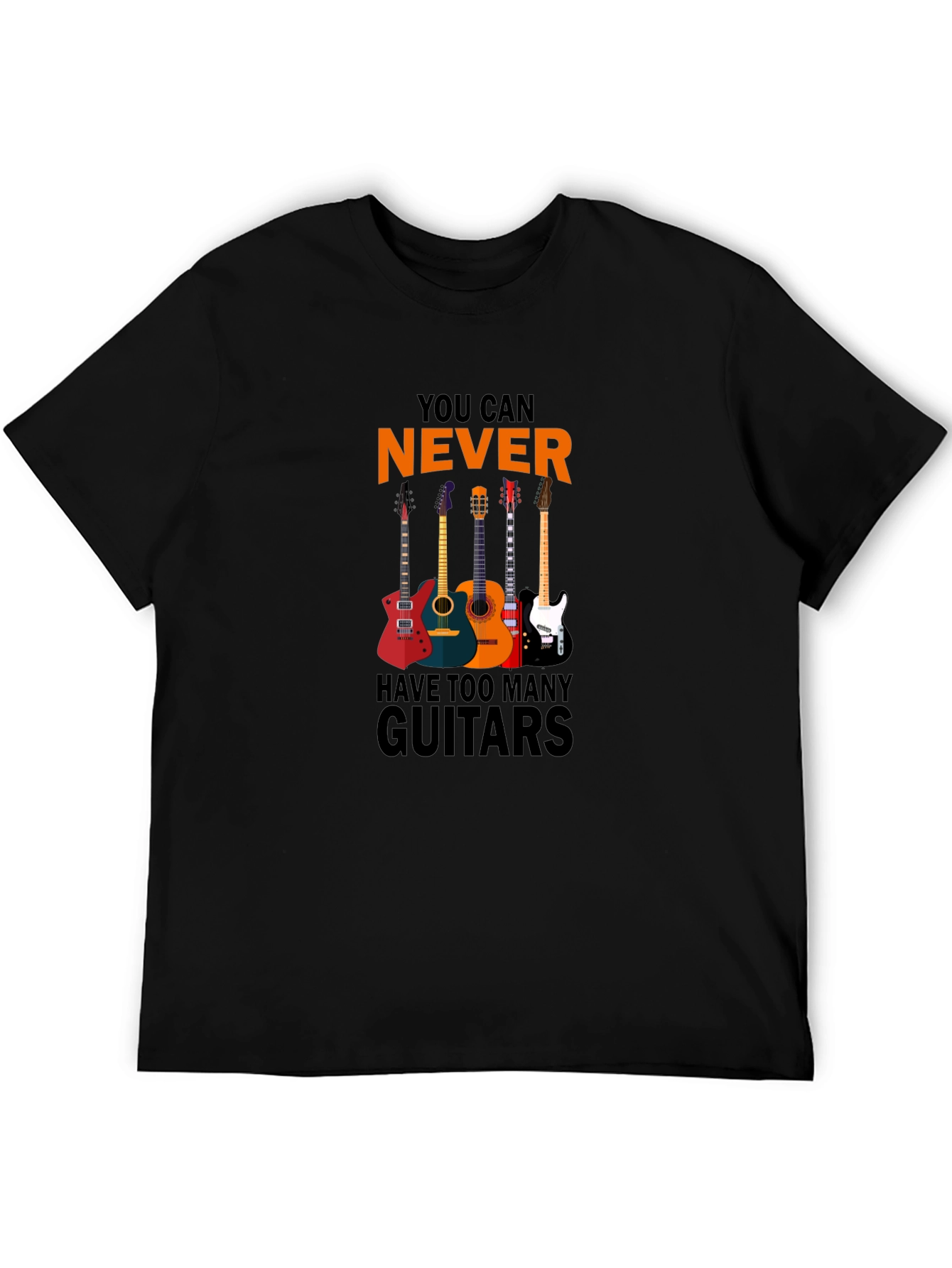 Black Guitar Lover T-Shirt: You Can Never Have Too Many view 5