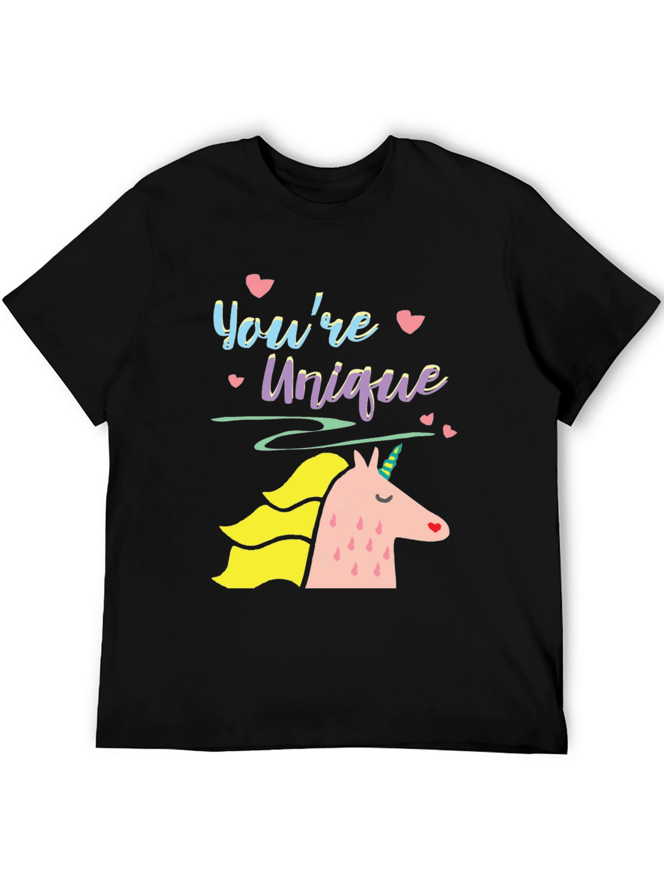 Black Unique Unicorn Graphic Tee - Black Unisex T-Shirt view 5