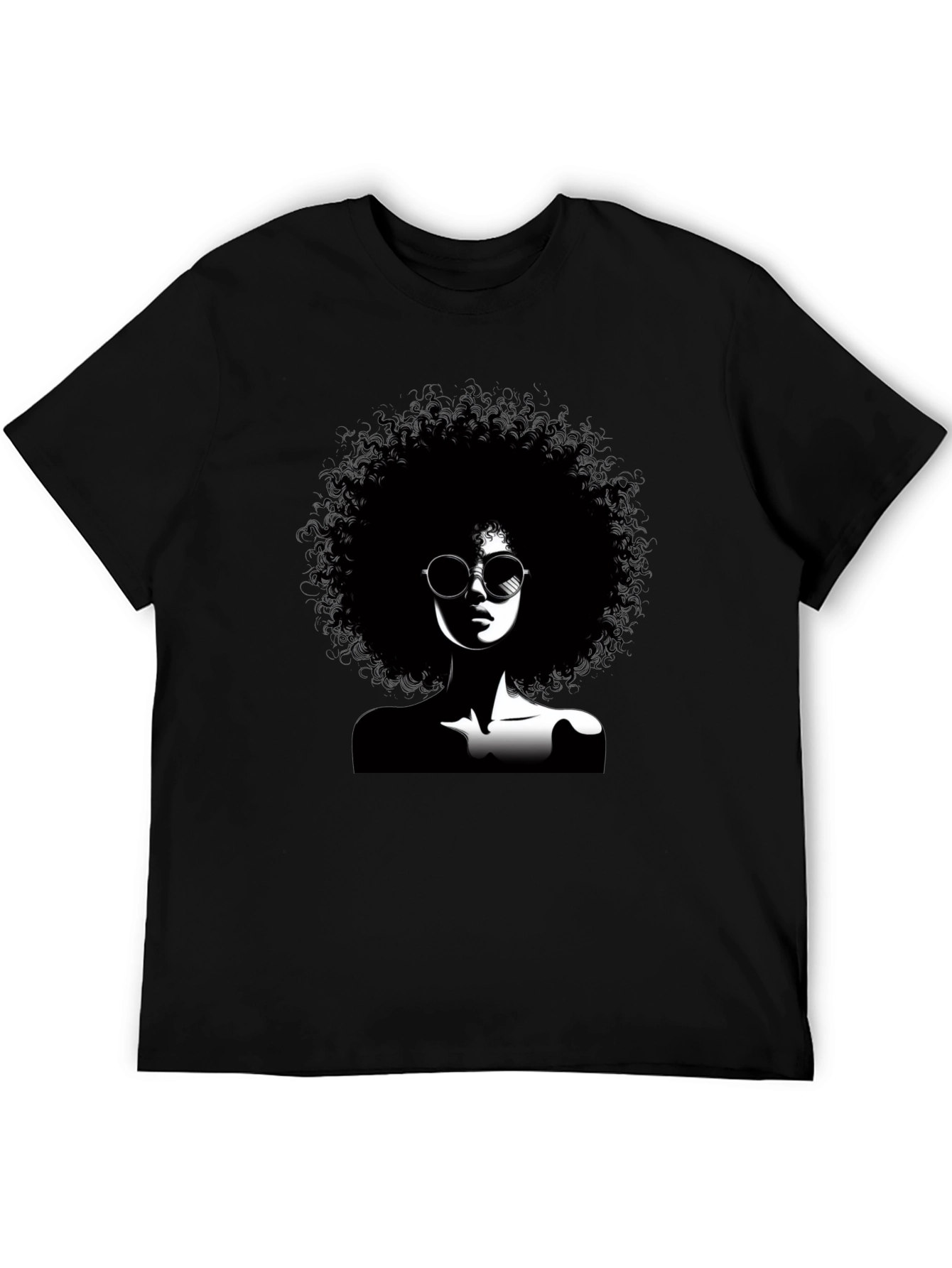 Black Afro Silhouette Graphic T-Shirt - Unisex Cotton Tee view 5