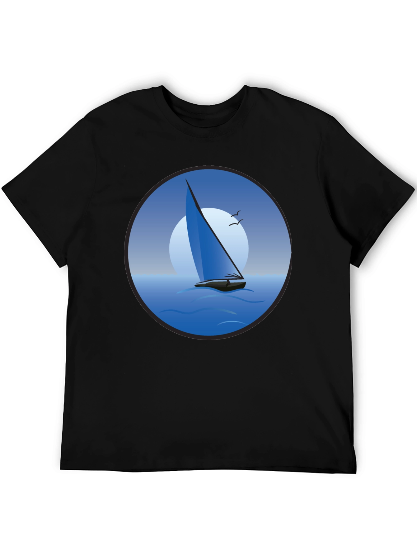 Black Sailboat Graphic Black T-Shirt view 5