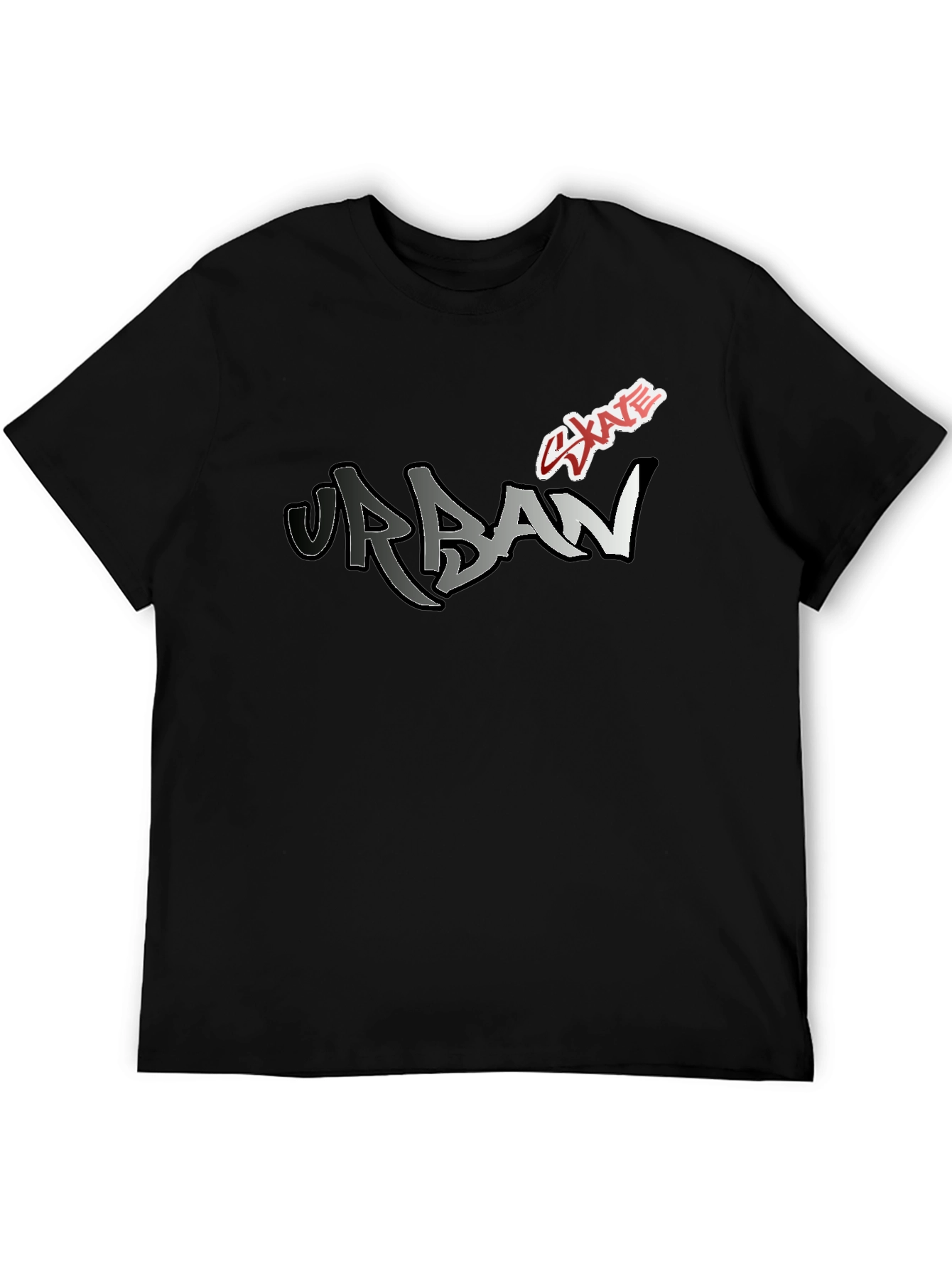 Black Urban Skate Graphic Tee - Modern Black T-Shirt view 5