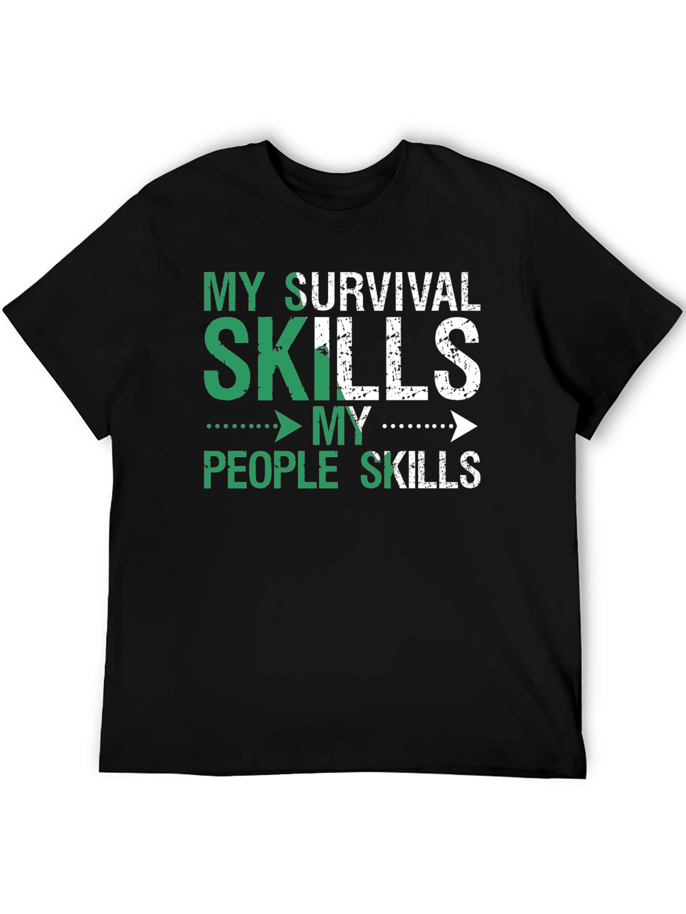 Black Survival Skills T-Shirt - Humorous Graphic Tee view 5