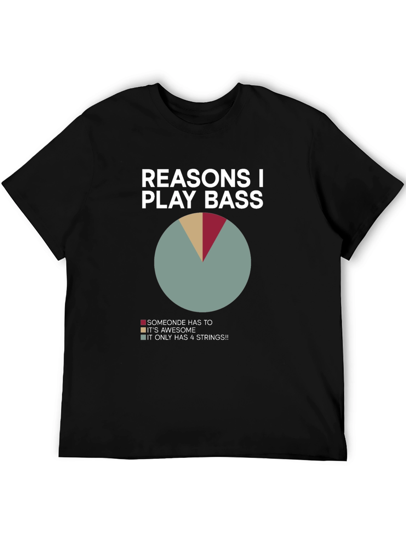 Black Reasons I Play Bass T-Shirt view 5