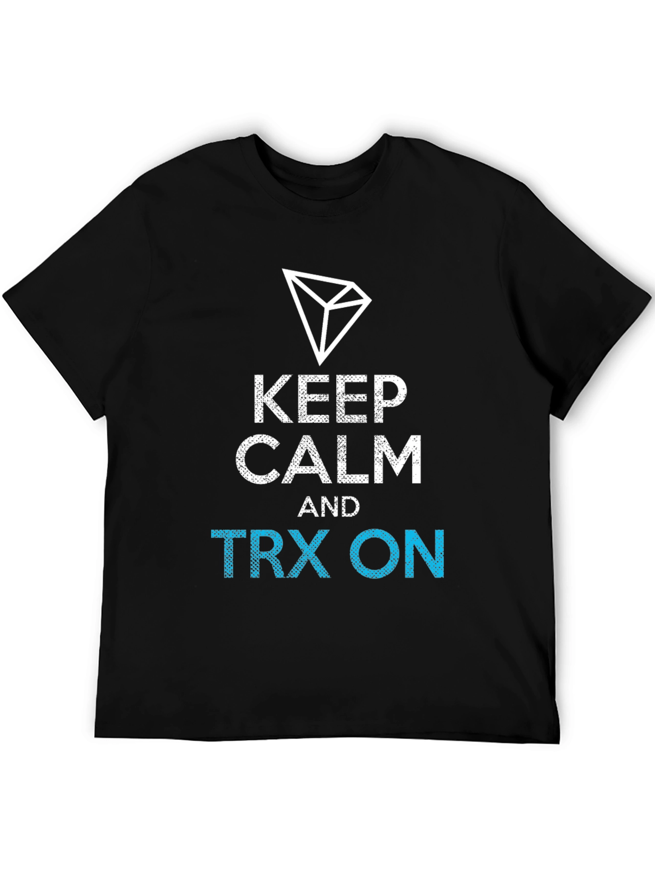Black Keep Calm TRX On Black T-Shirt view 5
