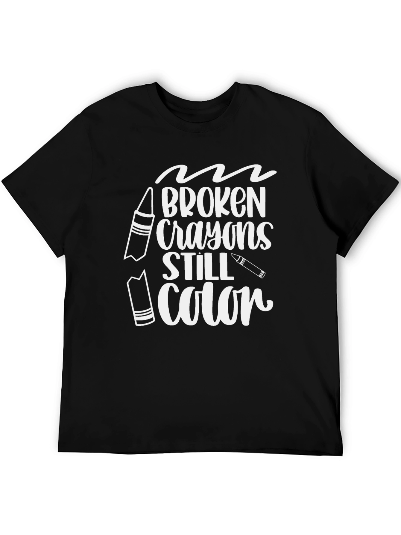 Black Broken Crayons Still Color T-Shirt view 5