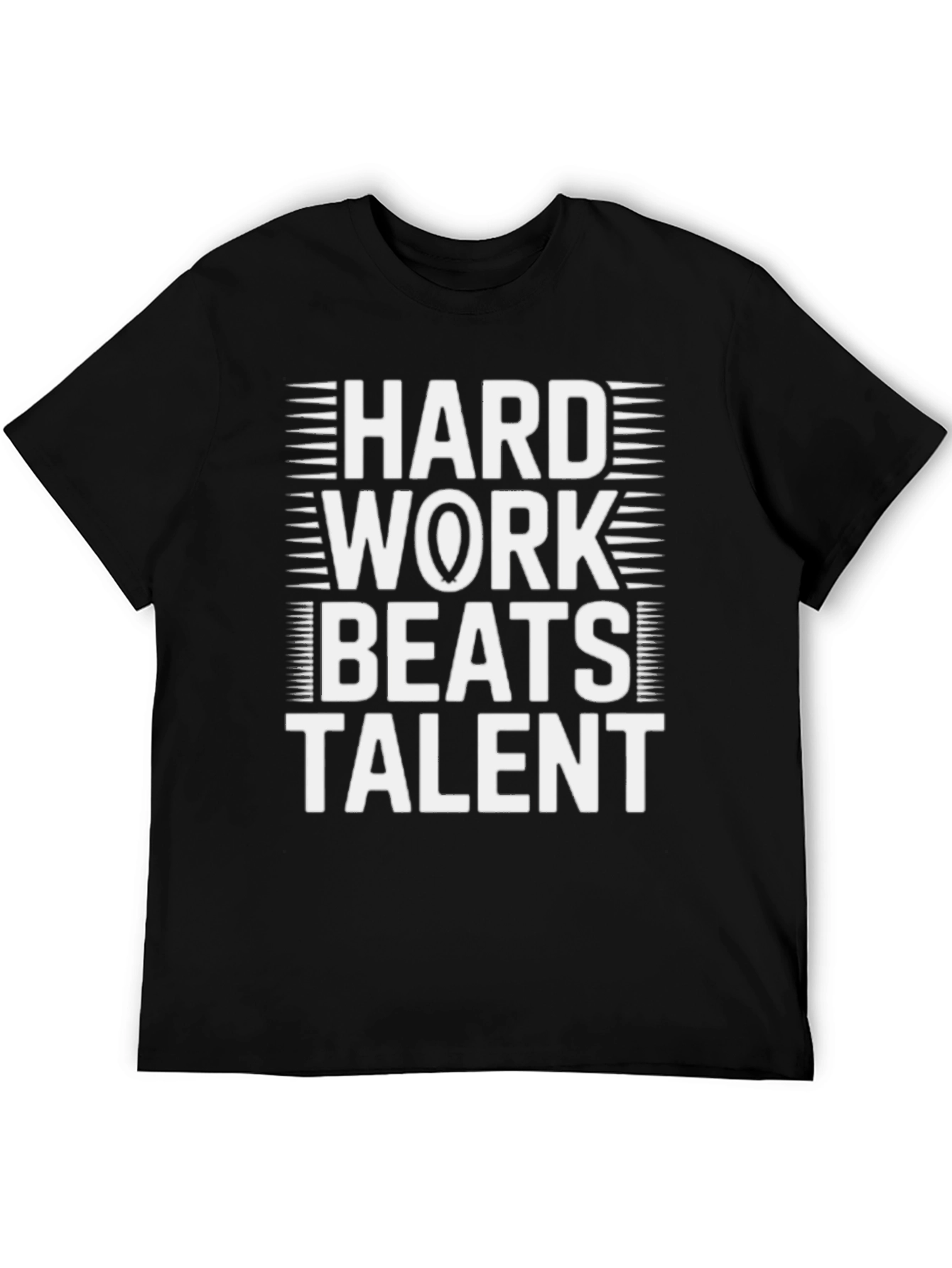 Black Hard Work Beats Talent Graphic T-Shirt view 5