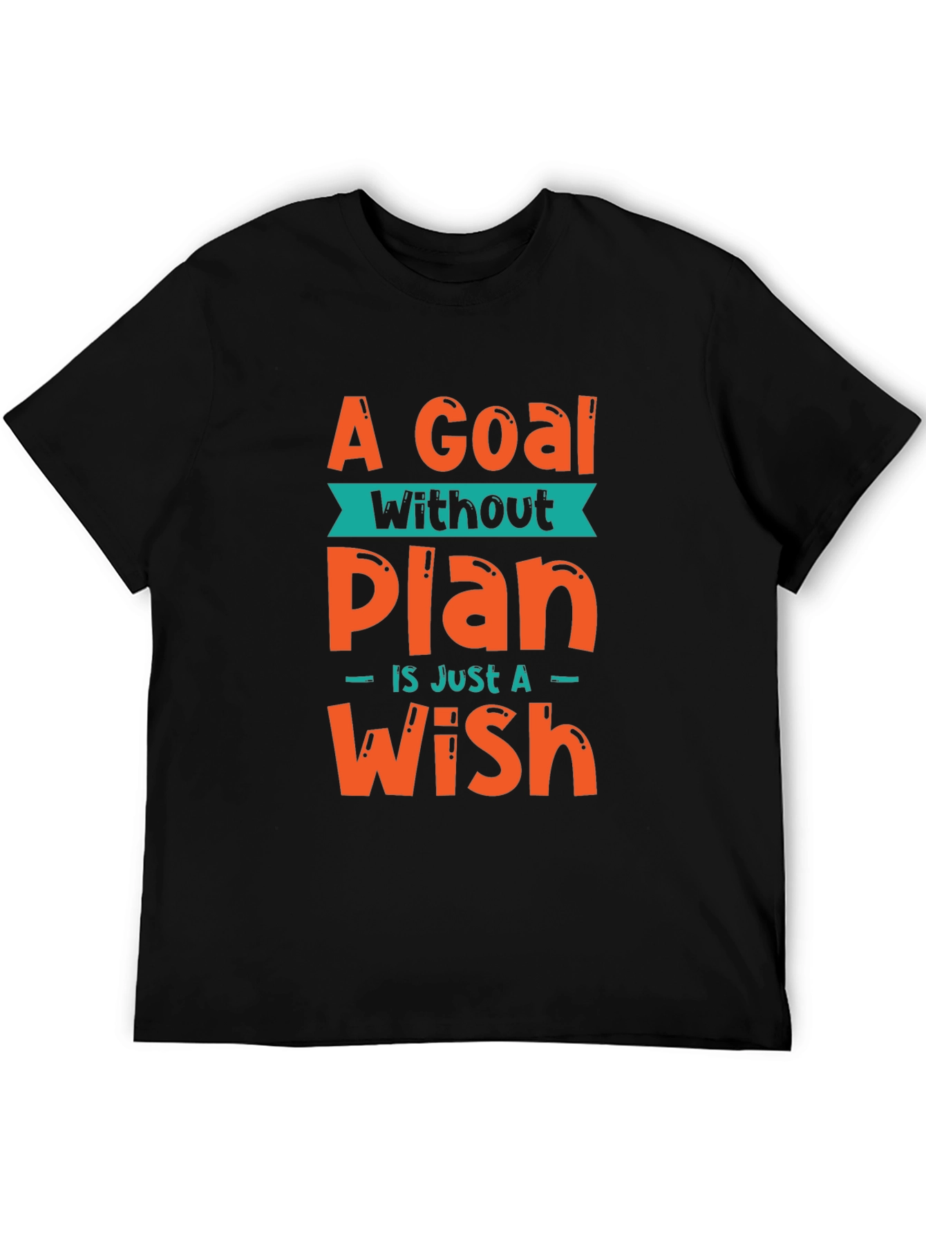 Black Goal Without a Plan Graphic Tee - Motivational T-Shirt view 5