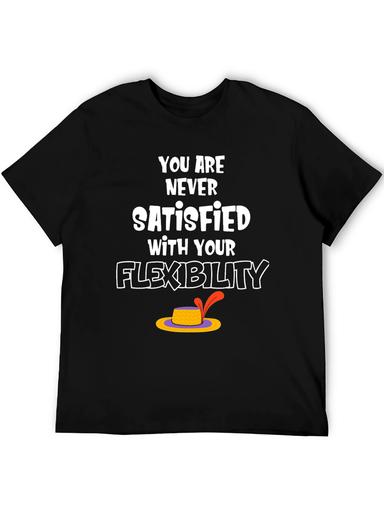 Black Funny Flexibility T-Shirt view 5