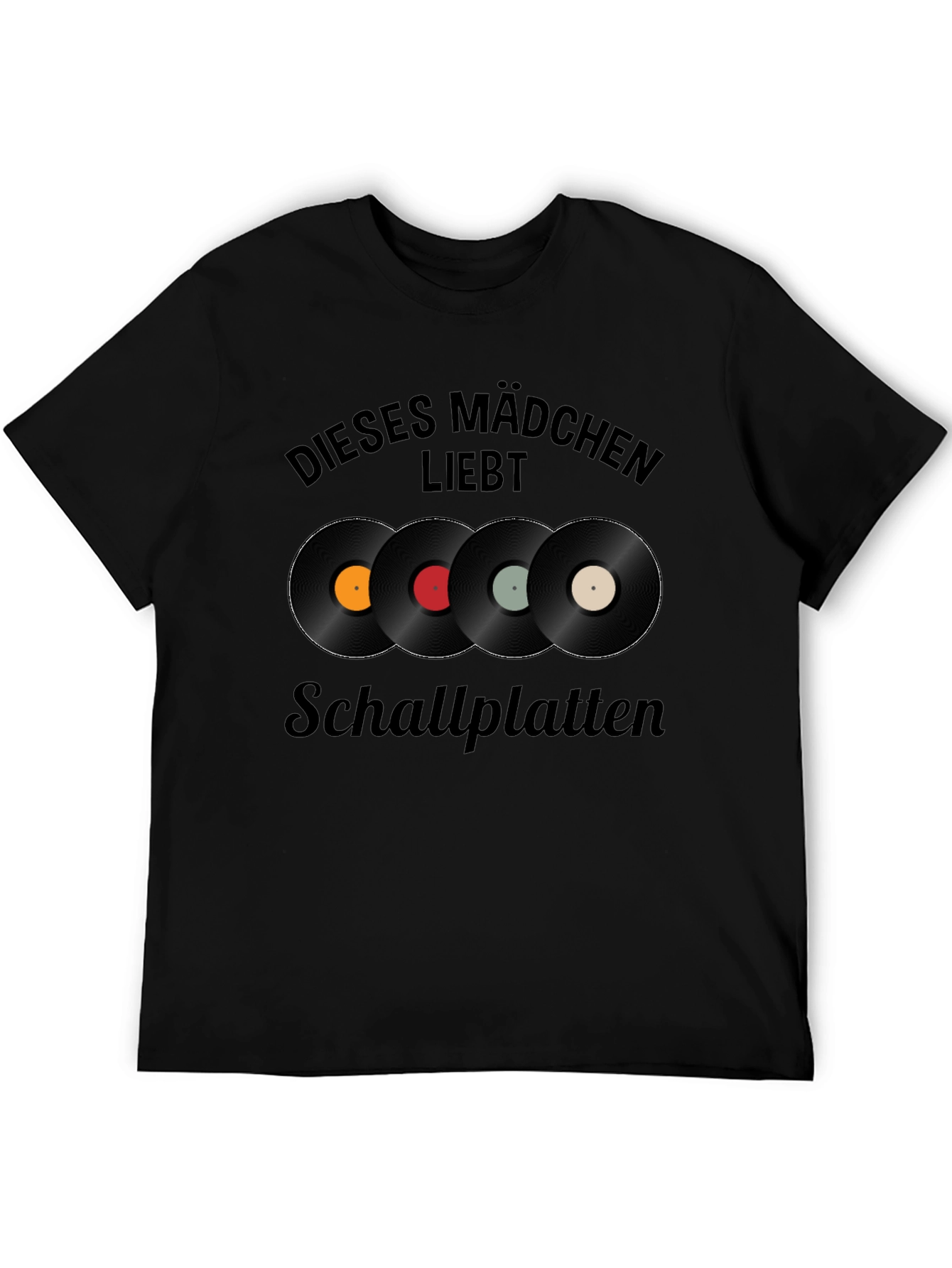 Black Vinyl Record Lover T-Shirt - German Text view 5