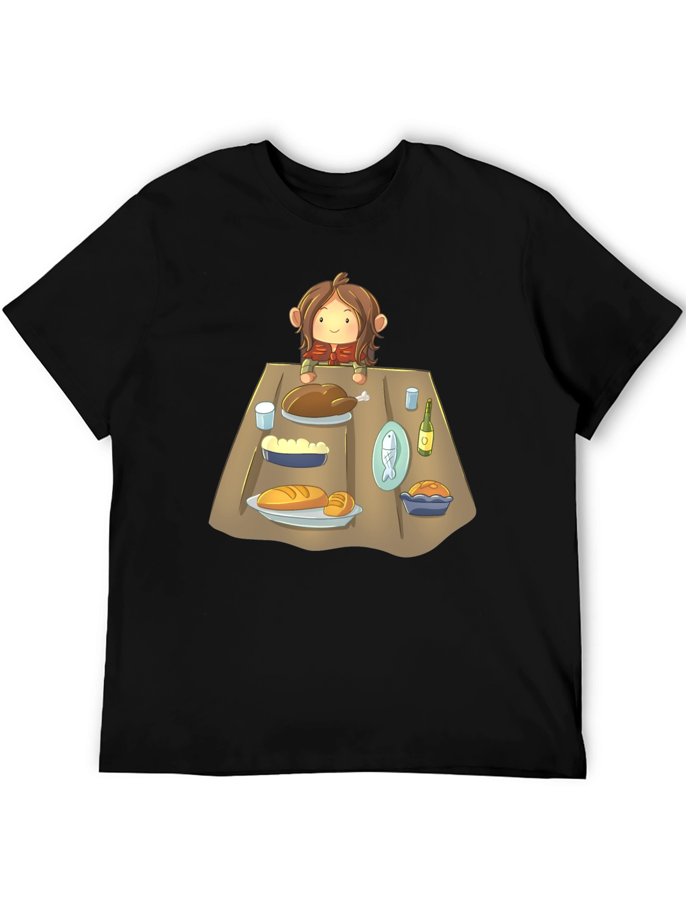 Black Hobbit Feast T-Shirt - Whimsical Lord of the Rings Apparel view 5