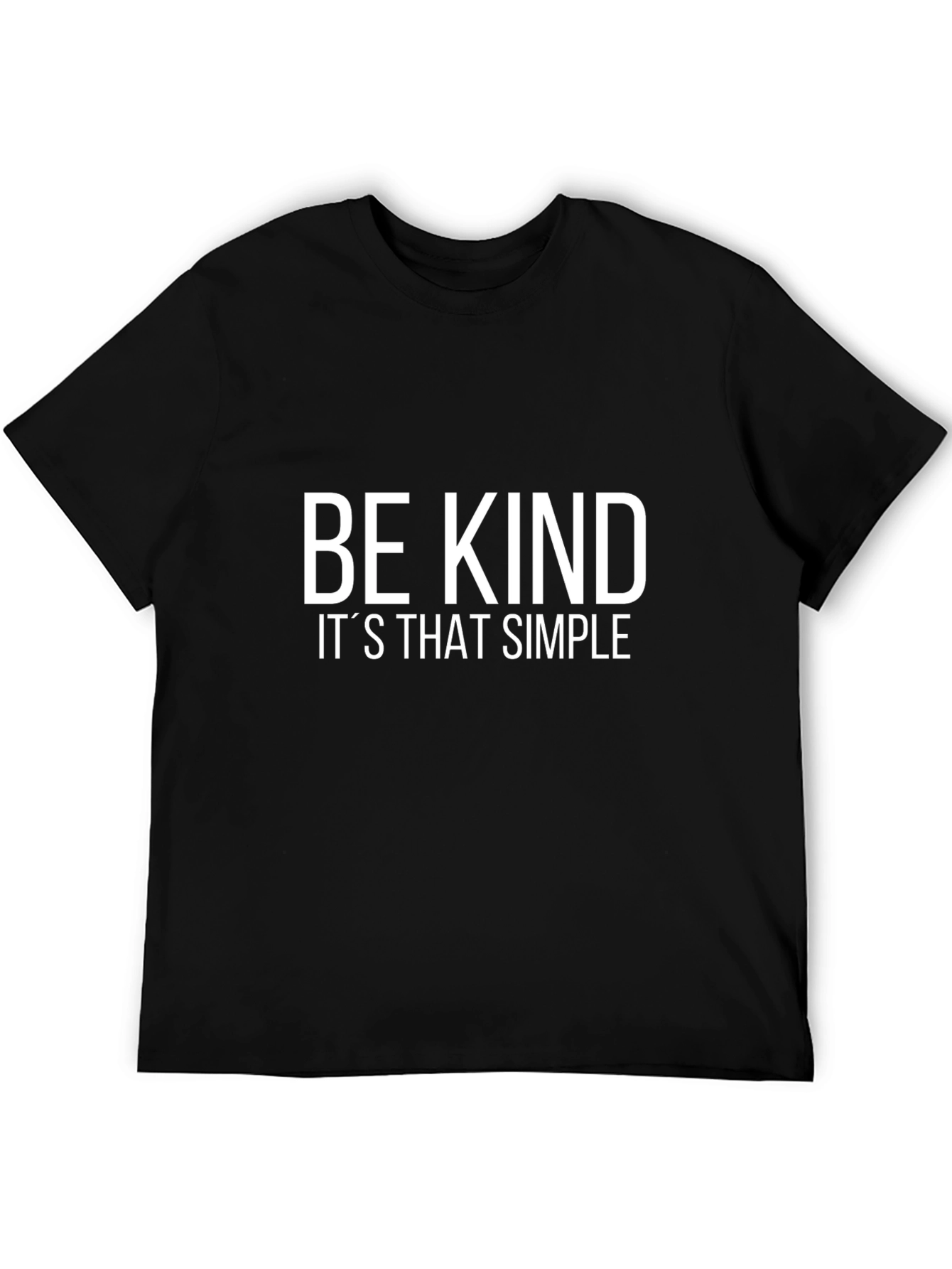 Black Be Kind T-Shirt: Simple Message, Black Cotton Tee view 5
