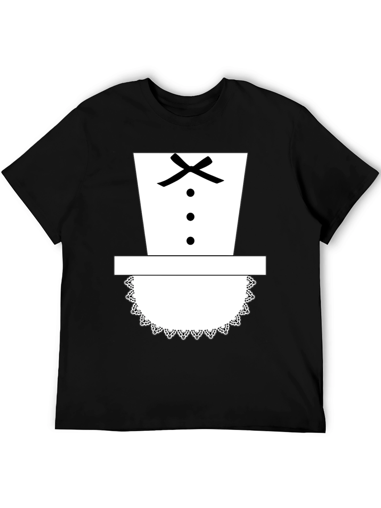 Black Maid Costume Graphic Tee - Novelty Apparel view 5