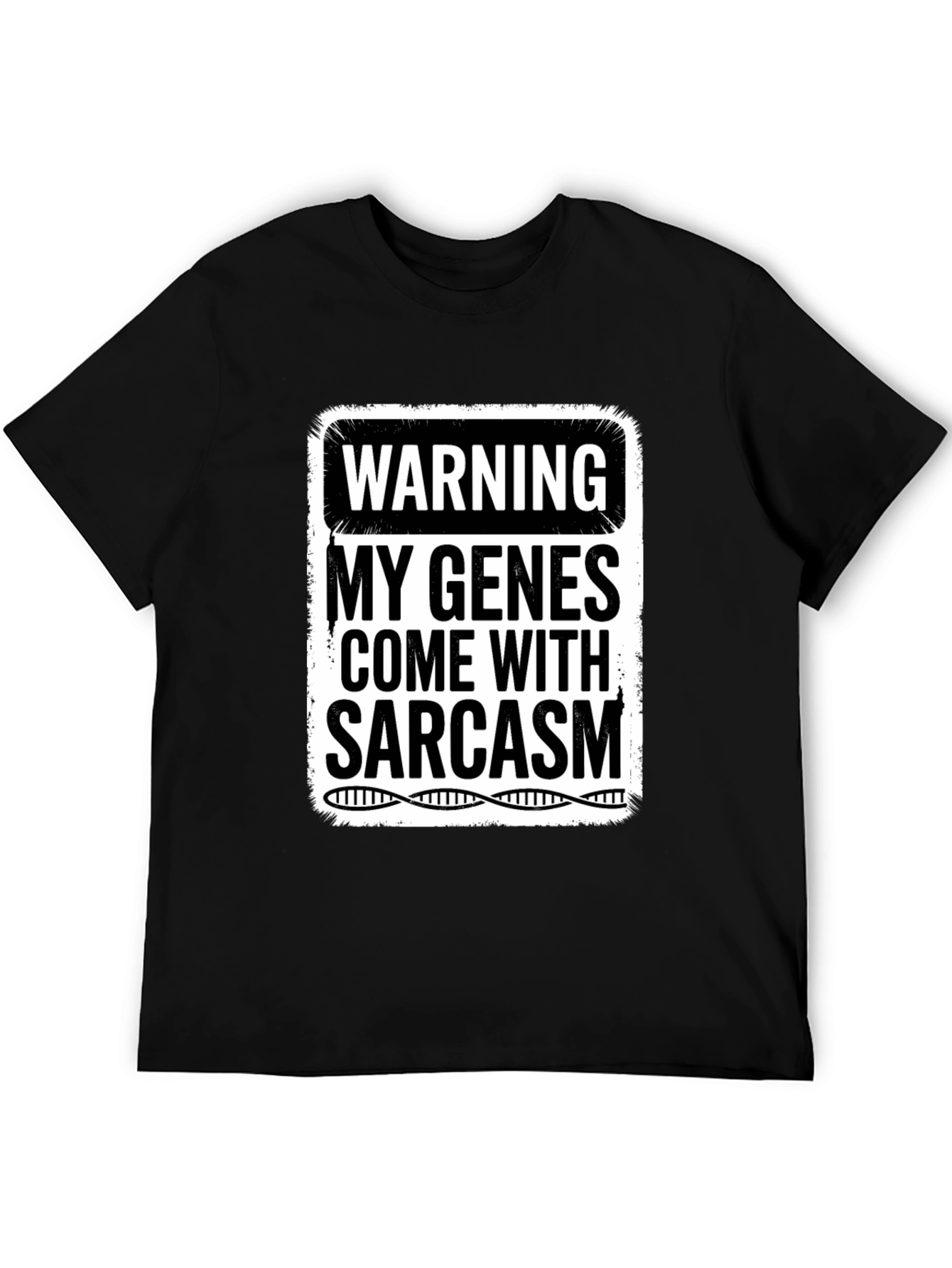 Black Sarcastic Genes Graphic Tee - Humor T-Shirt view 5