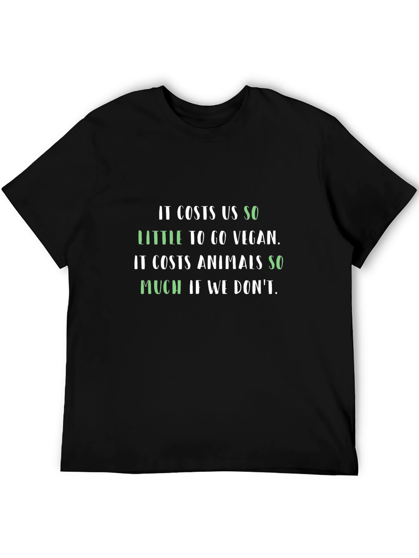 Black Vegan Slogan T-Shirt - Animal Rights Awareness view 5