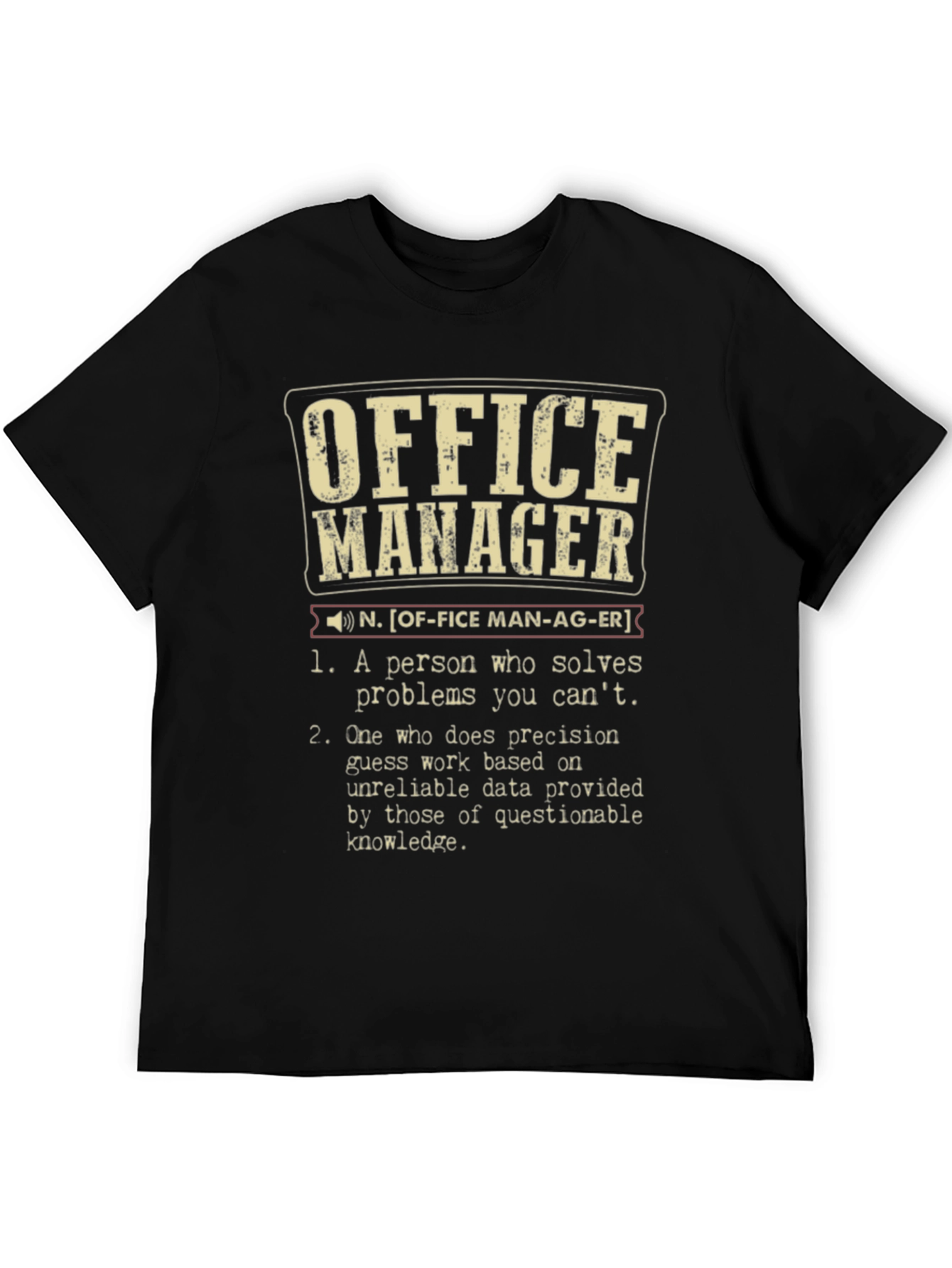 Black Office Manager Definition T-Shirt - Funny Job Gift view 5