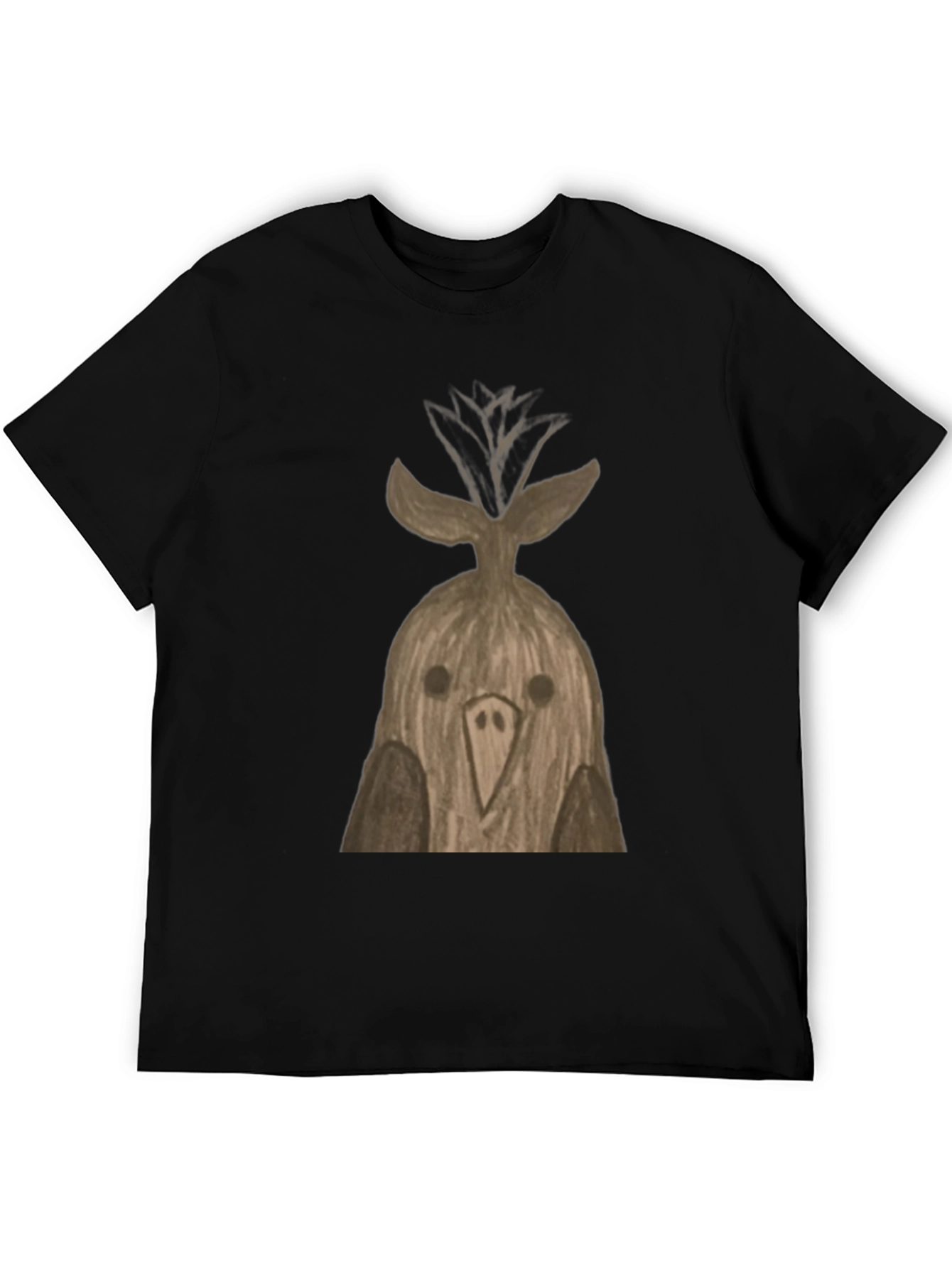 Black Quirky Bird T-Shirt - Unique Hand-Drawn Design view 5