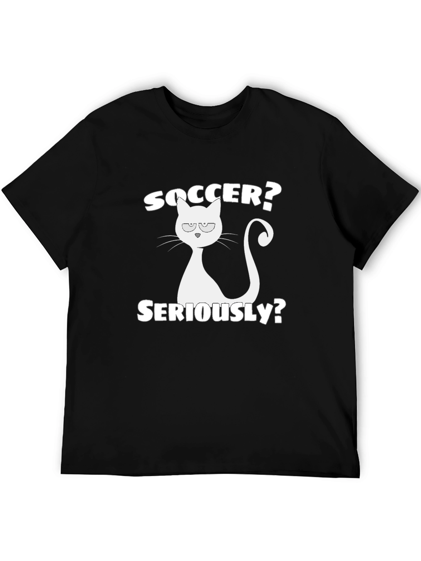 Black Soccer? Seriously? Cat Graphic T-Shirt view 5