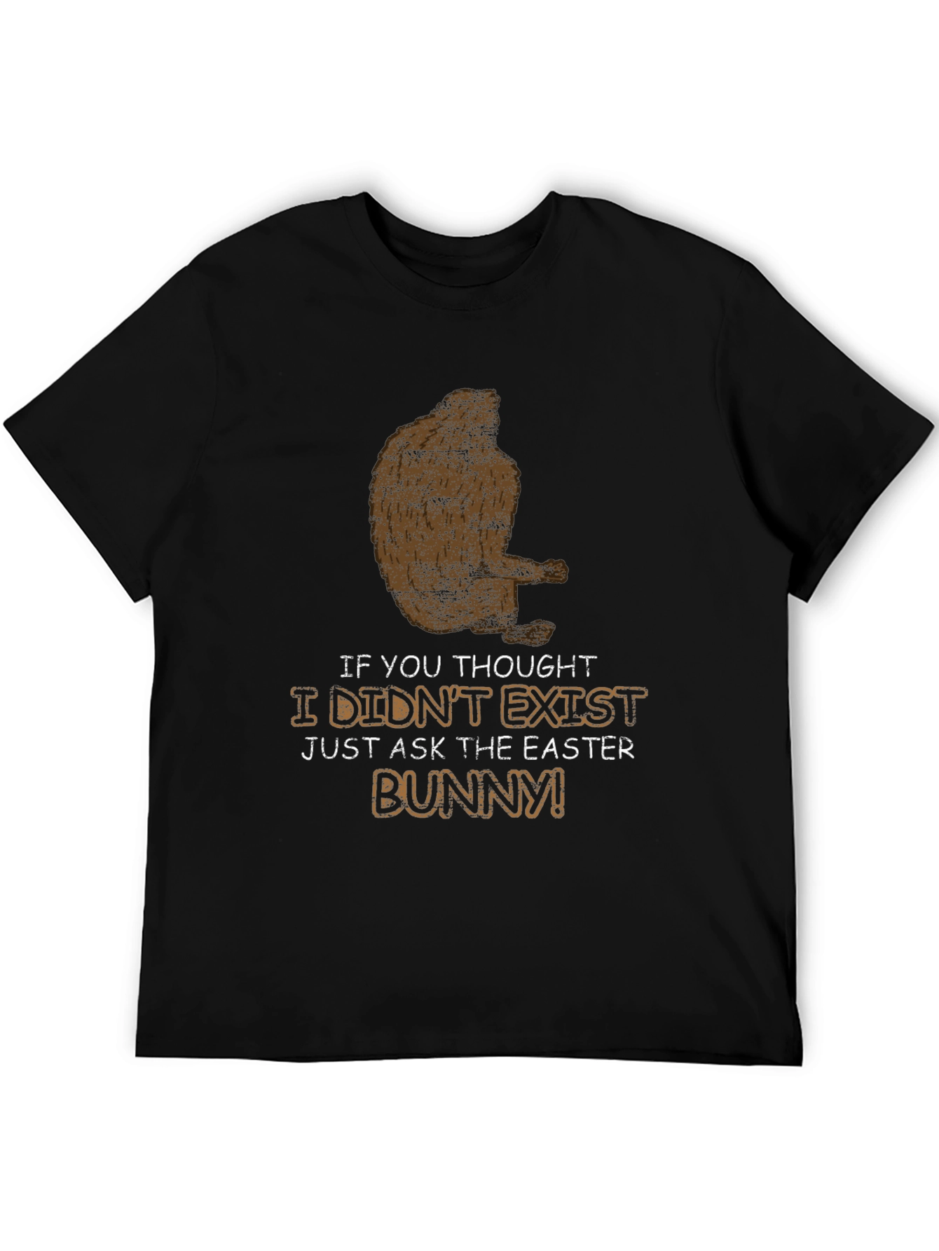 Black Sasquatch Easter Bunny Men's T-Shirt view 5