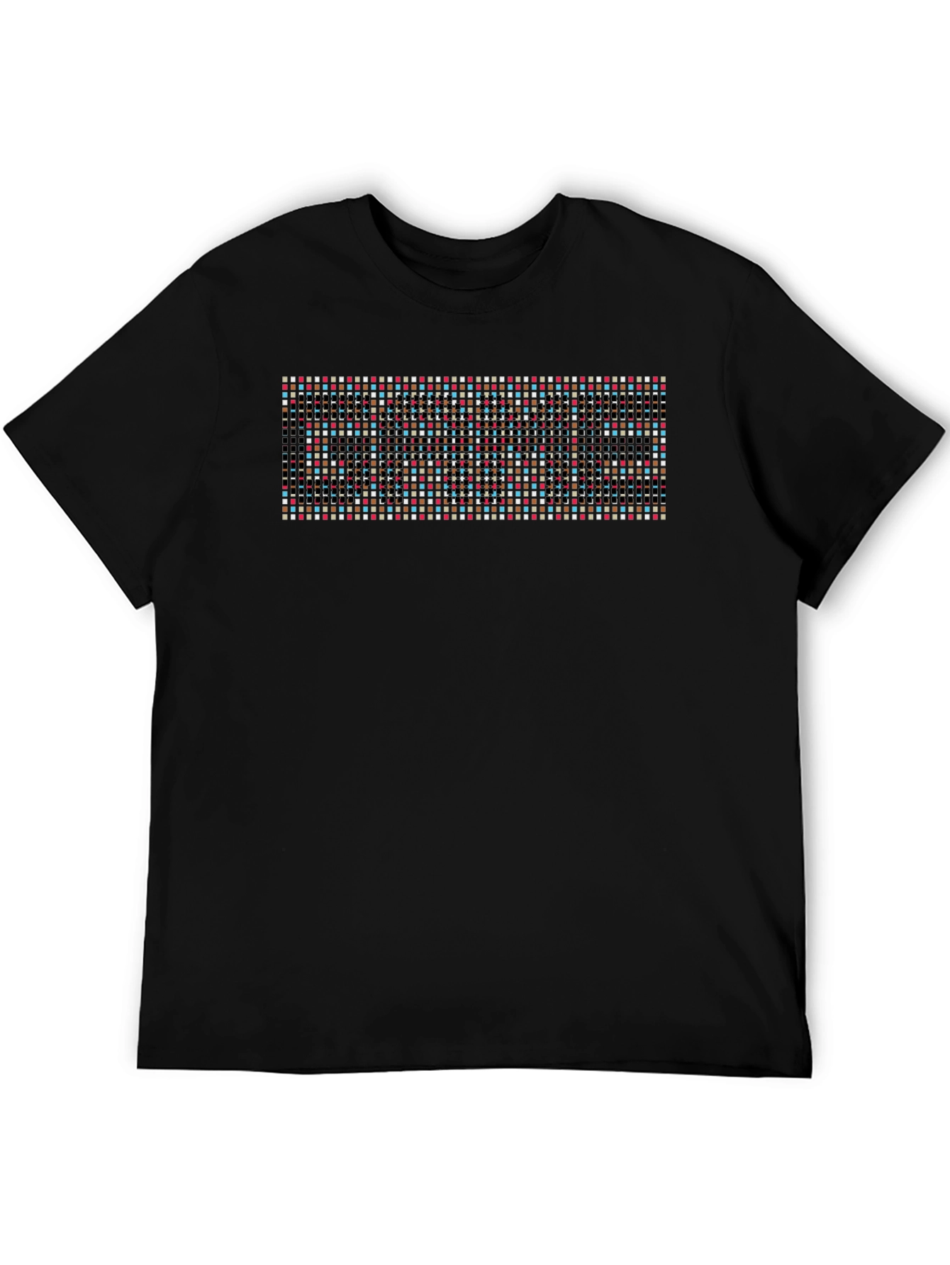 Black Pixelated Graphic Black T-Shirt view 5