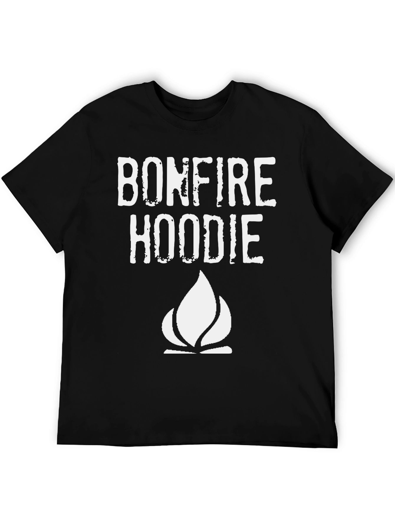 Black Bonfire Hoodie Graphic T-Shirt - Black view 5