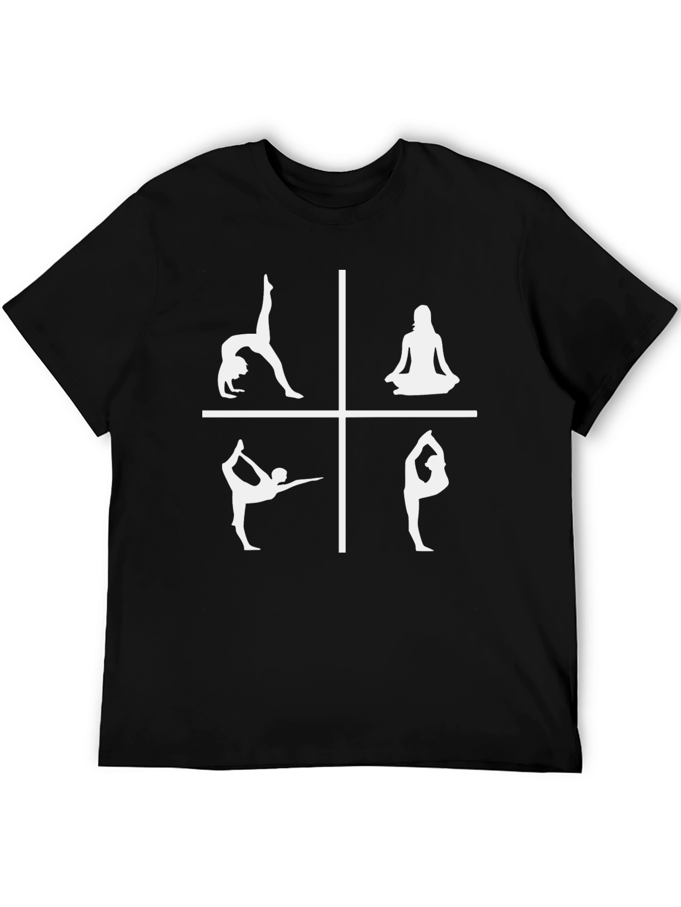Black Yoga Pose Graphic Print Black T-Shirt view 5