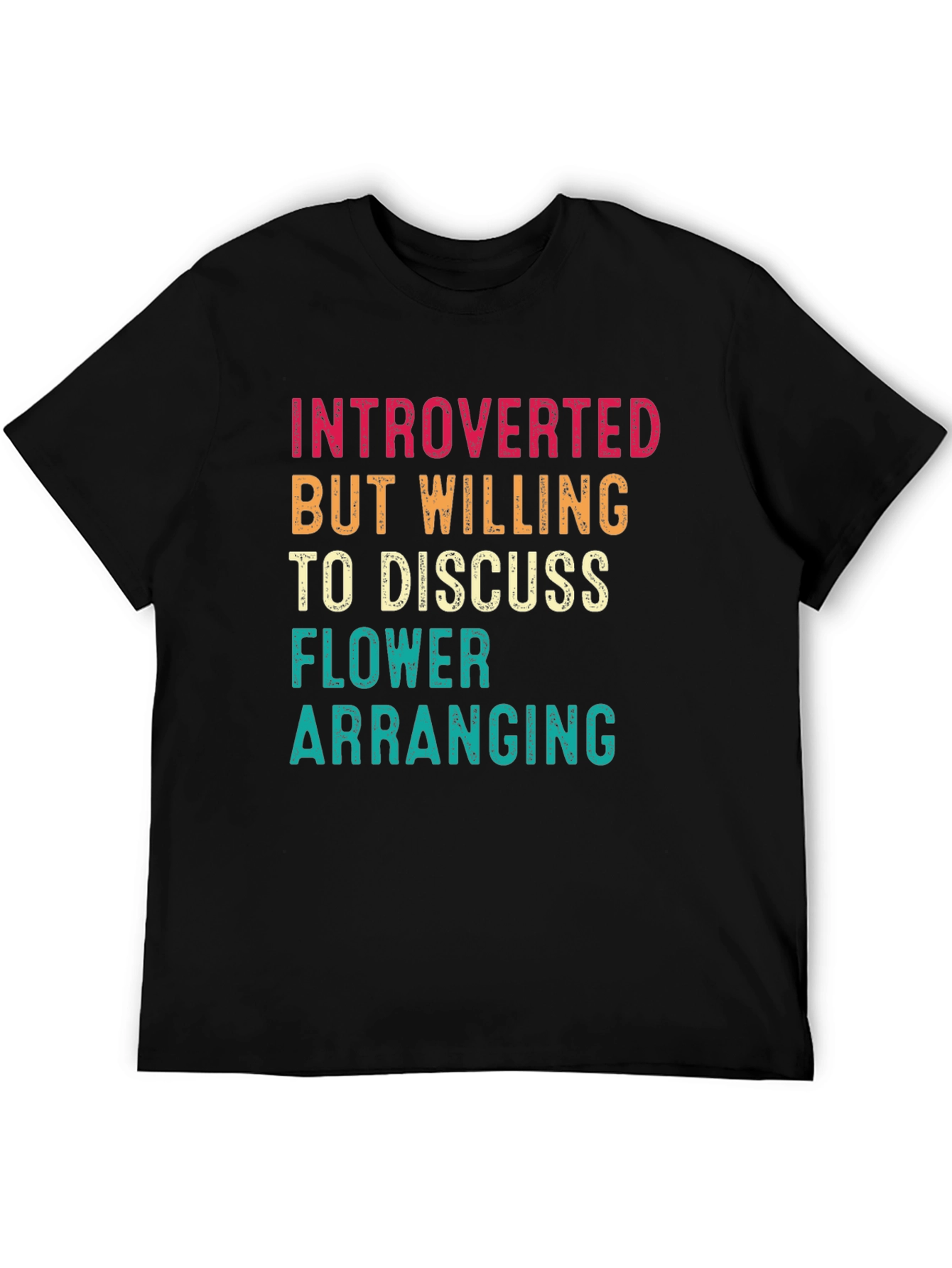 Black Introverted Flower Arranging Graphic Tee view 5