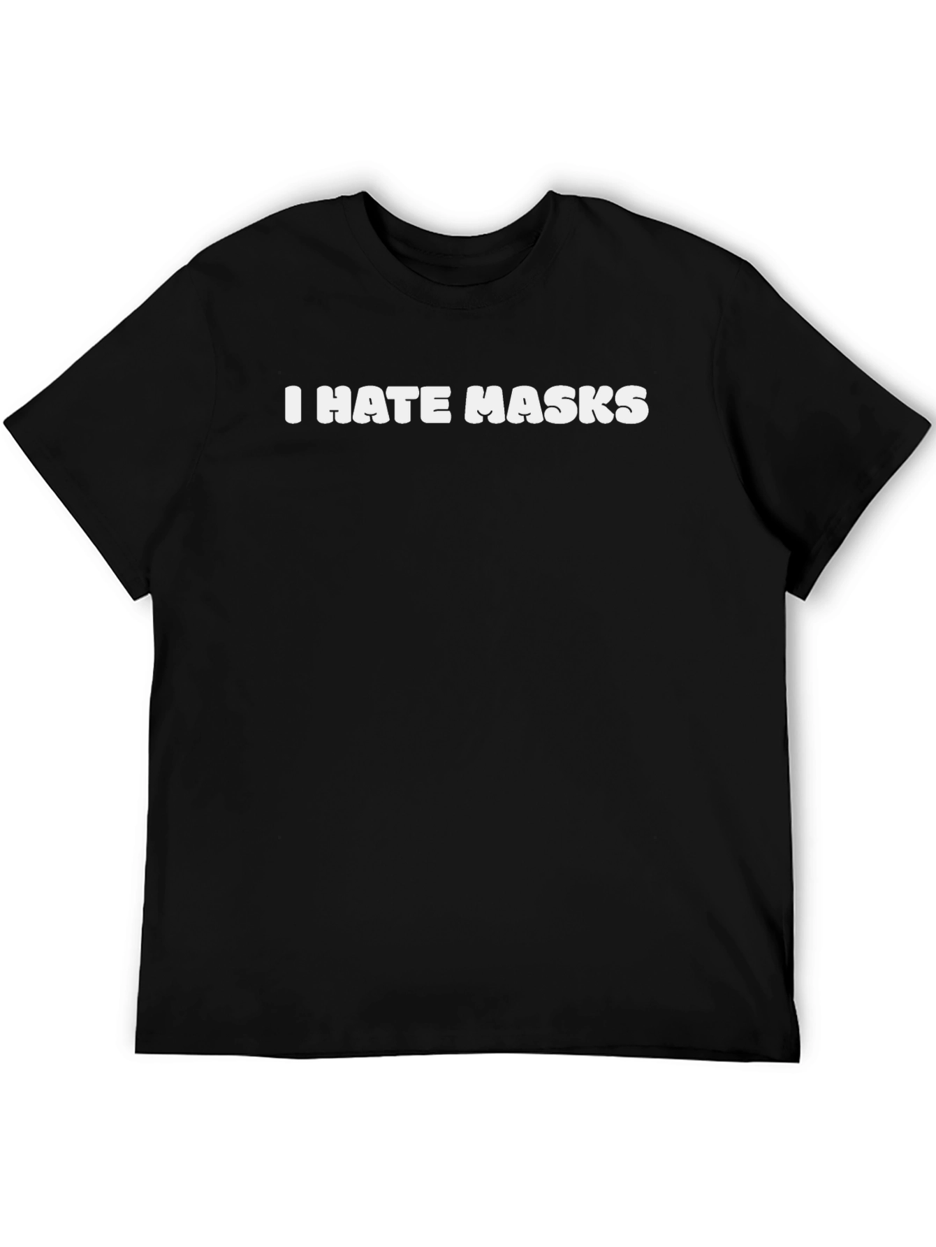 Black I Hate Masks T-Shirt - Anti Mask Statement Tee view 5