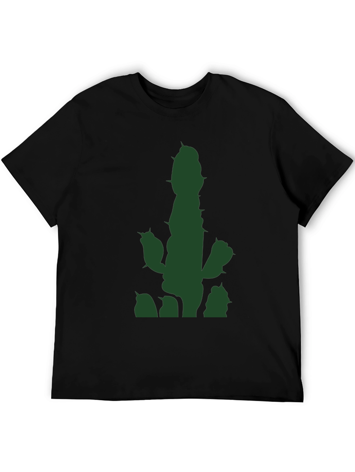 Black Cactus Graphic T-Shirt - Black Casual Tee view 5
