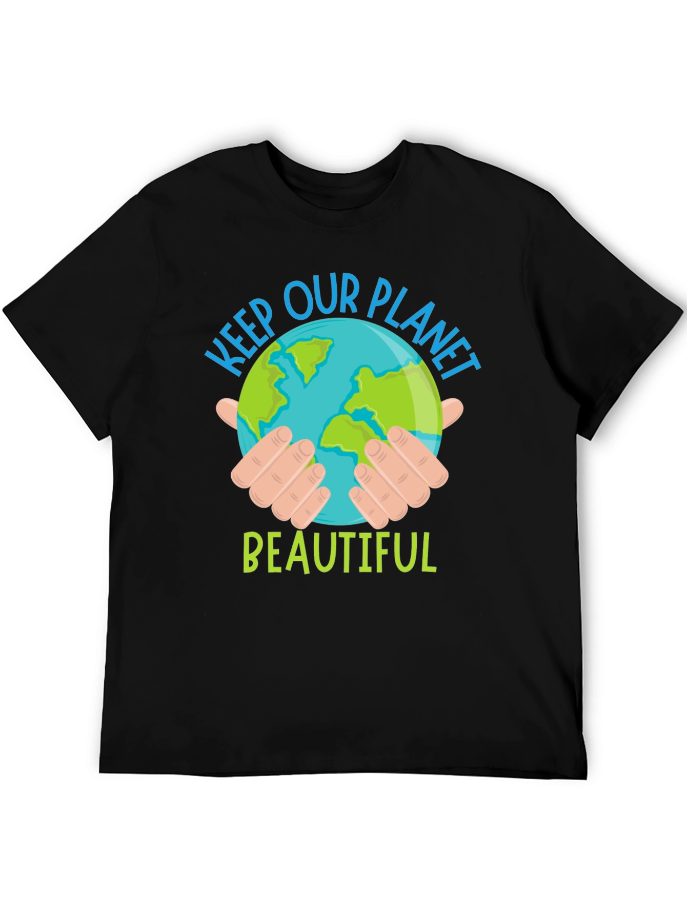 Black Keep Our Planet Beautiful Graphic T-Shirt view 5
