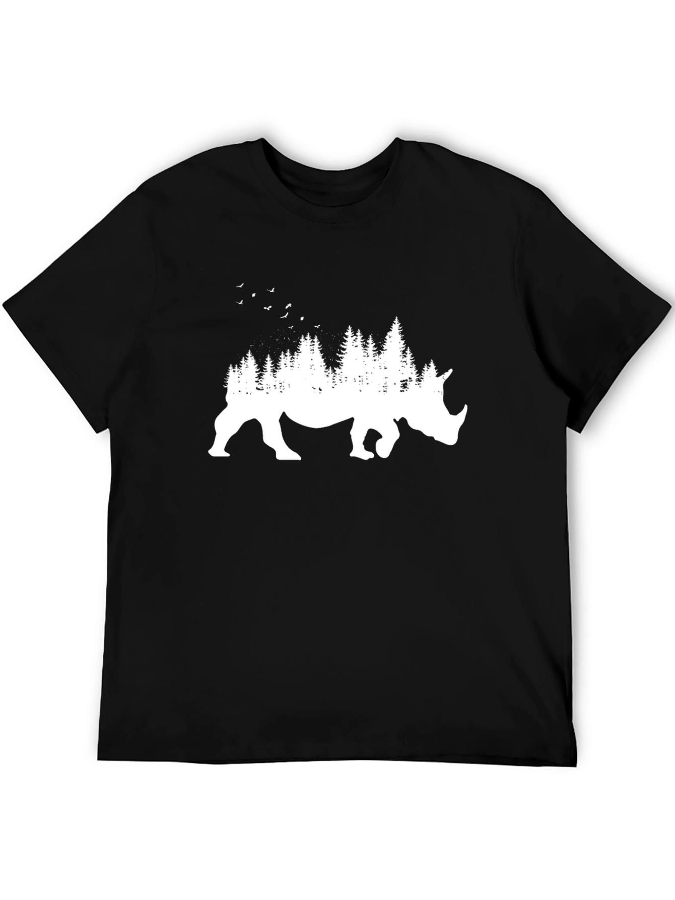 Black Rhino Forest Graphic Tee - Nature Inspired T-Shirt view 5