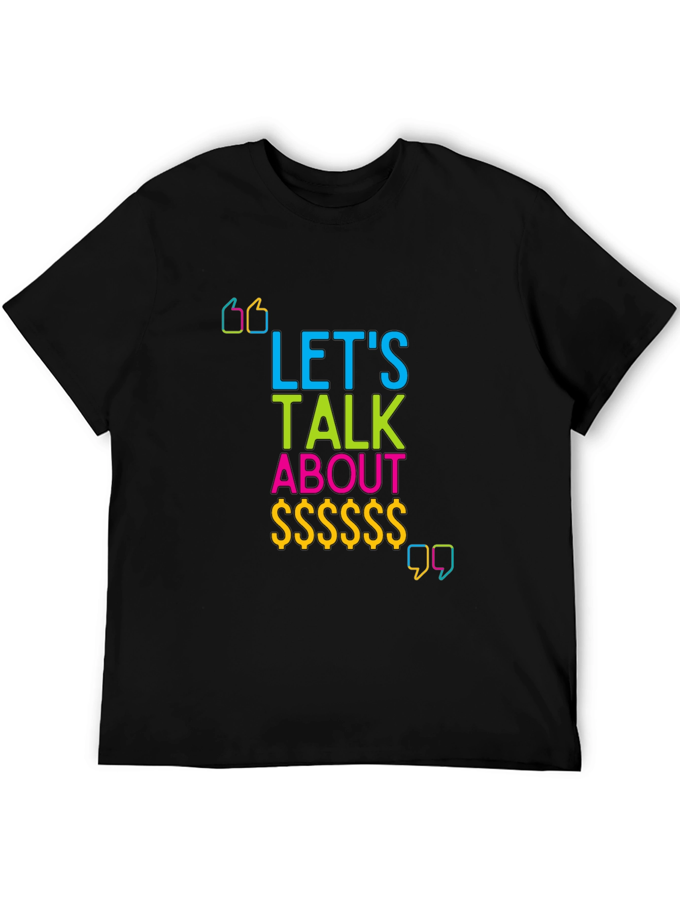 Black Let's Talk About Money Graphic T-Shirt view 5
