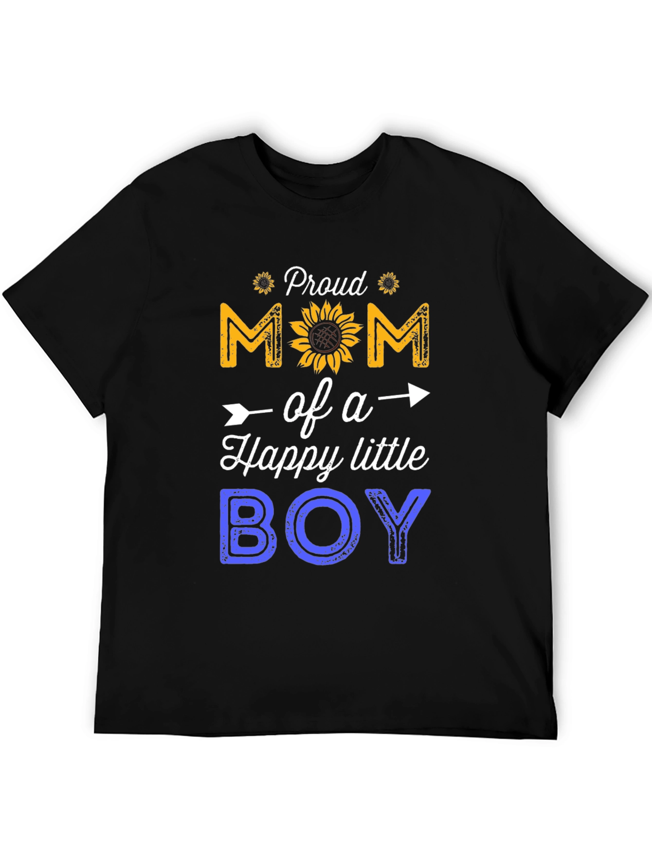 Black Proud Mom of a Happy Little Boy T-Shirt view 5