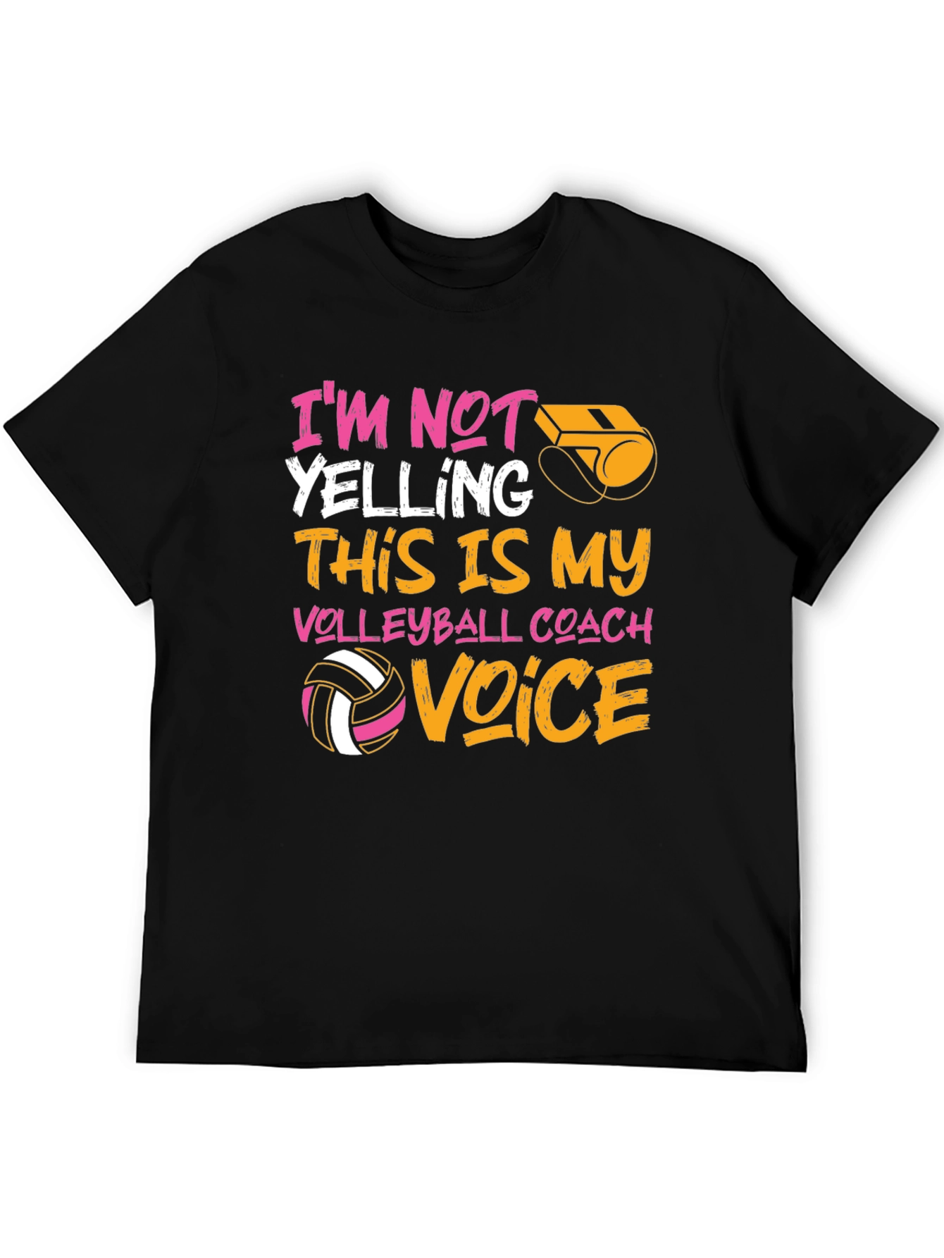 Black Volleyball Coach Novelty Graphic T-Shirt view 5