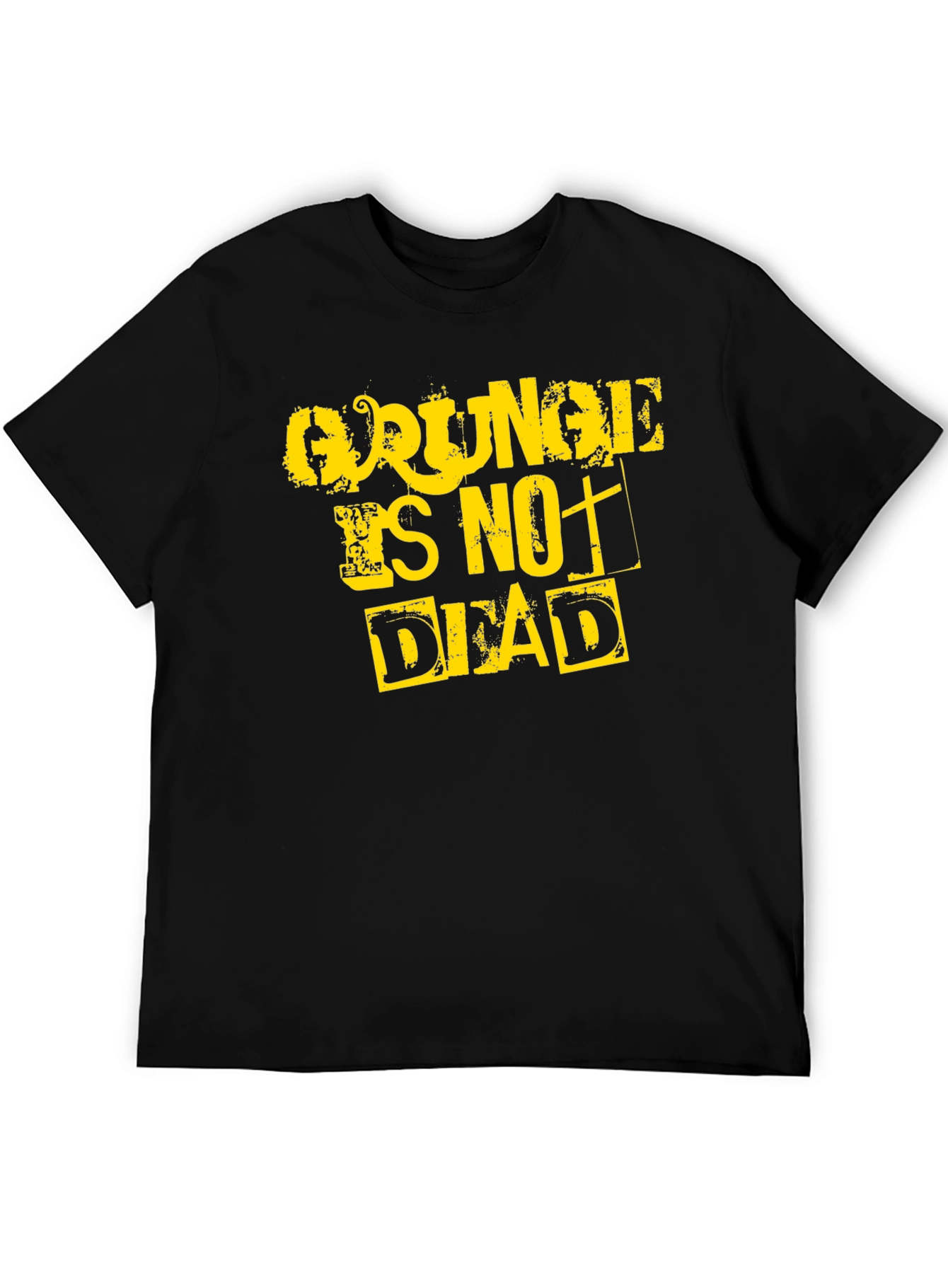 Black Grunge Is Not Dead Graphic Tee - Black Cotton T-Shirt view 5