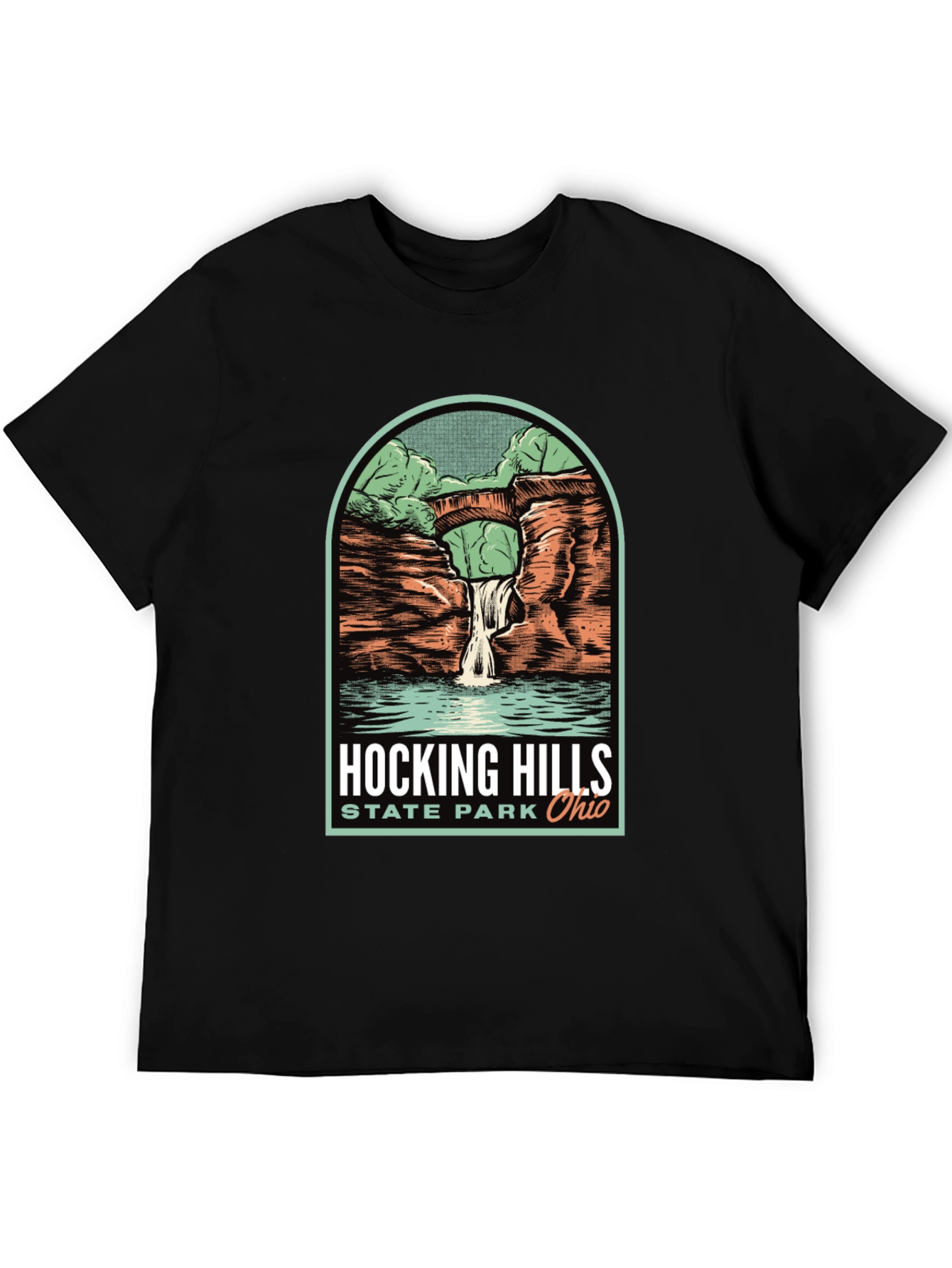 Black Hocking Hills State Park T-Shirt view 5