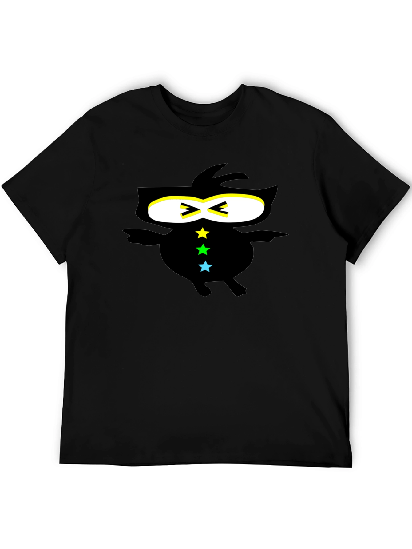 Black Cool Ninja-Style Graphic Black T-Shirt view 5