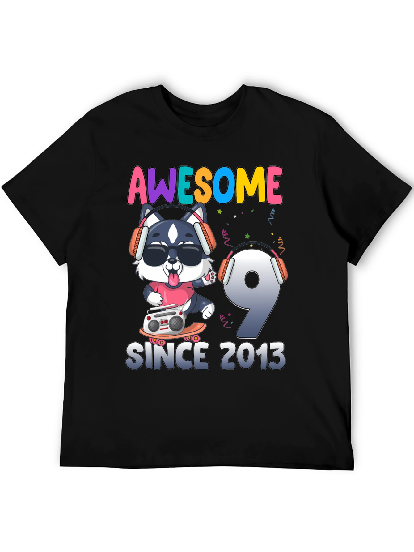 Black Awesome Since 2013 T-Shirt view 5